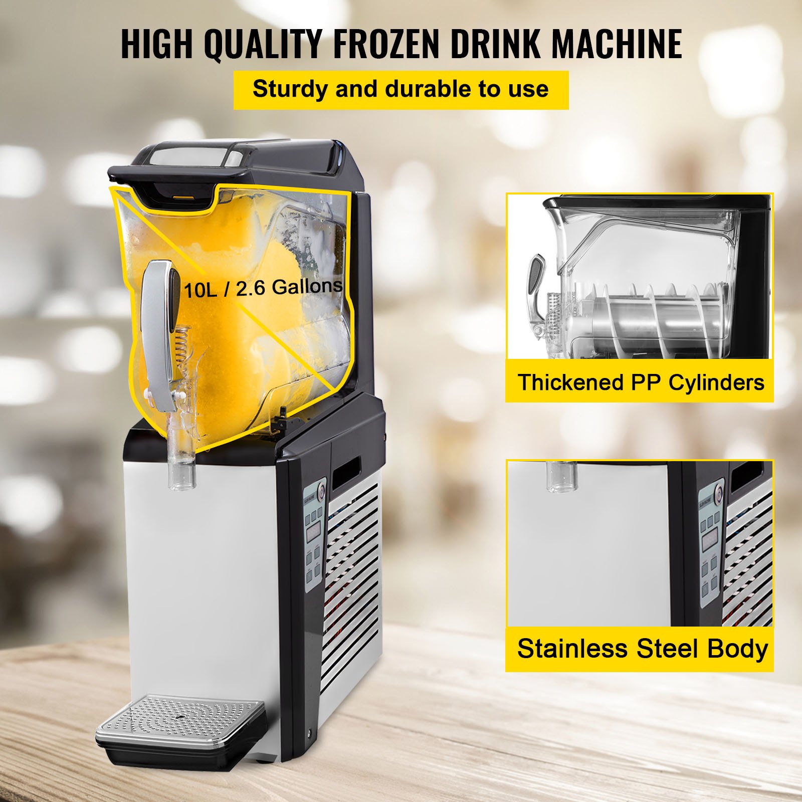 VEVOR Slush Frozen Drink Machine, 10L Tank, 600W Commercial Margarita