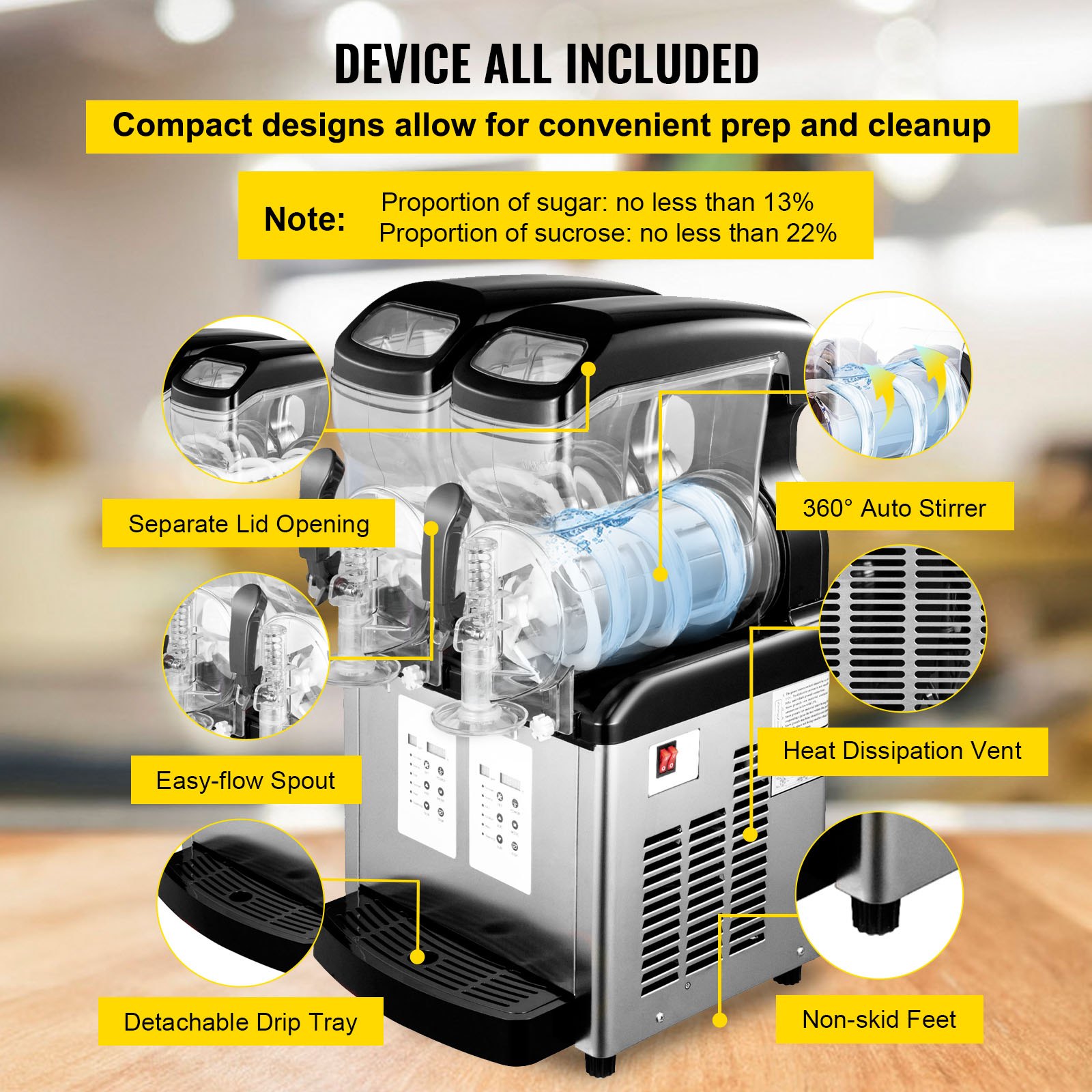 20L Commercial Slushy Machine - Dual Tank Frozen Drink Maker (900W)