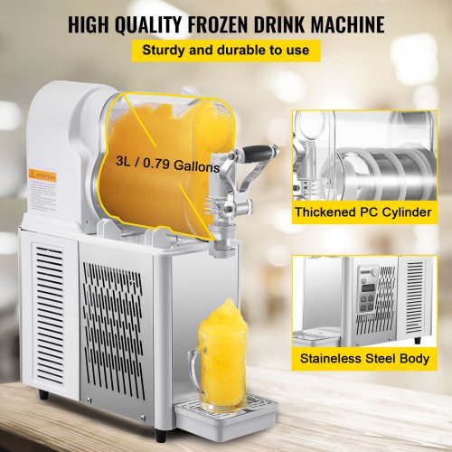 Vevor Slushy Machine 3l Daiquiri Machine Commercial Single Bowl Frozen Drink Slush Machine 9653