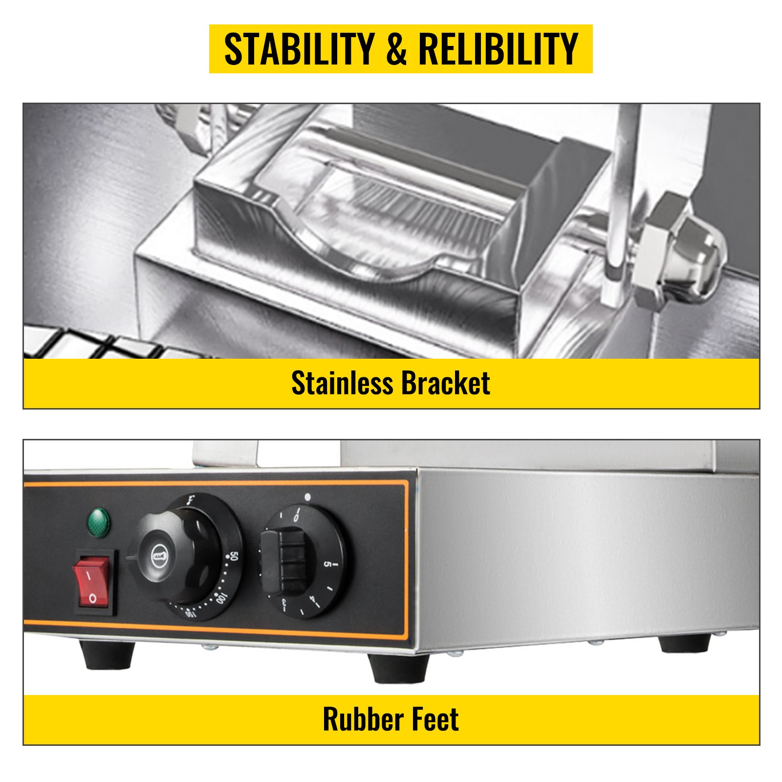 VEVOR Commercial Ice Cream Cone Waffle Maker Machine, 110V Electric