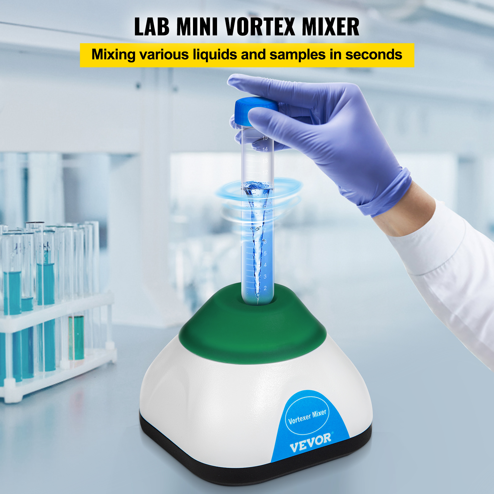 VEVOR Mini Vortex Mixer Lab Vortex Mixer Shaker 6000RPM 50ML for Lab