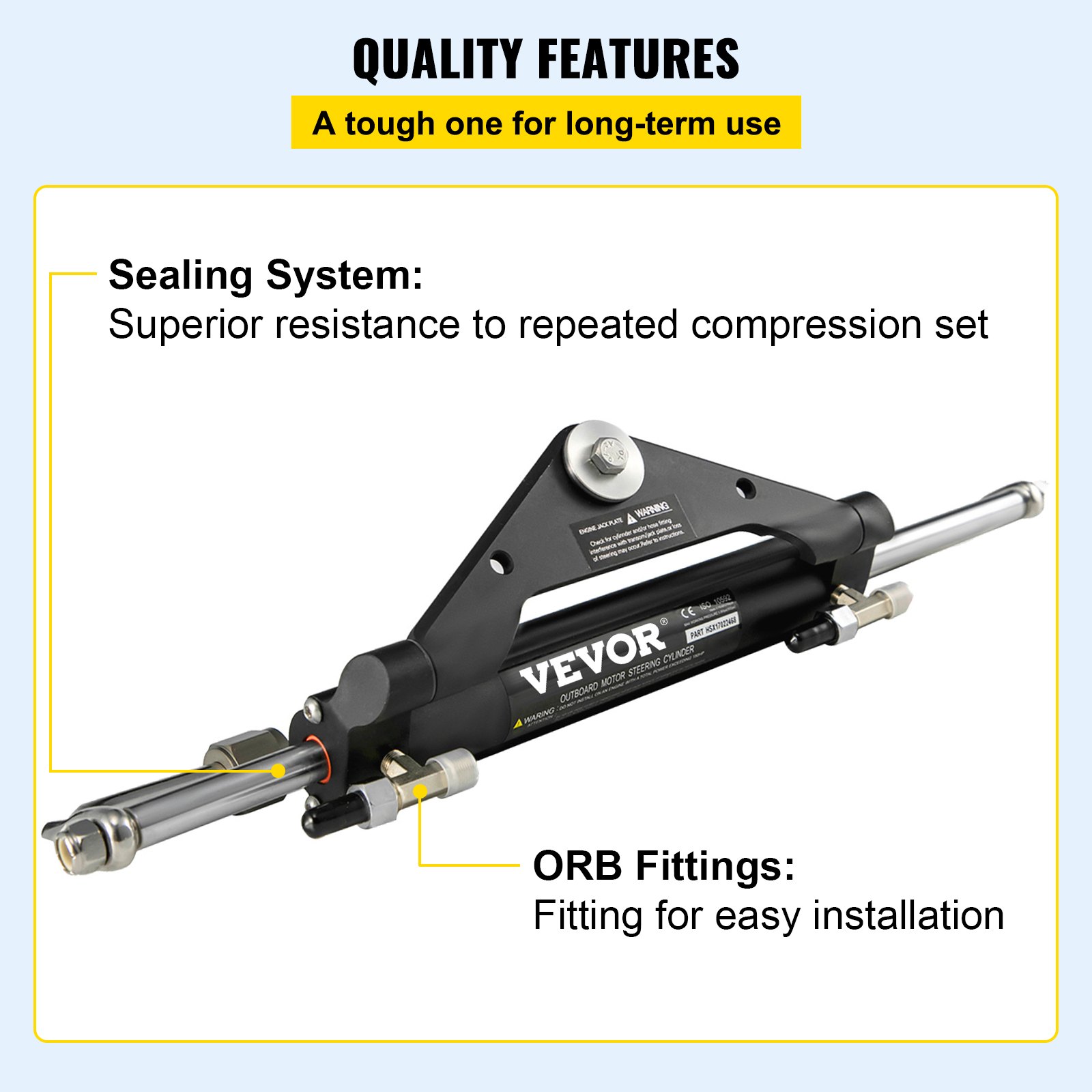 VEVOR Hydraulic Steering Cylinder HC4645H Front Mount Hydraulic