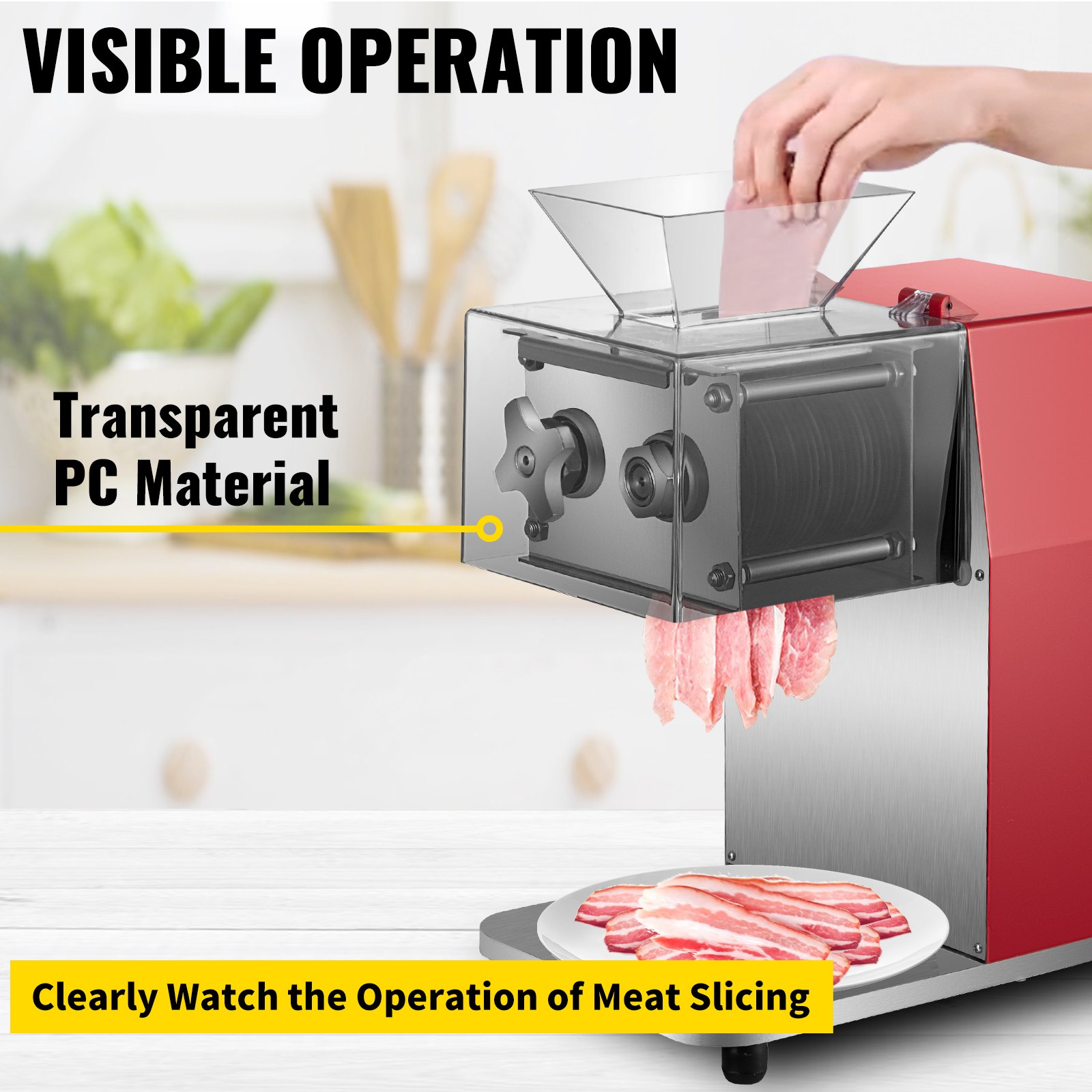 Vevor 250kg/h Meat Cutting Machine Commercial Meat Cutter Slicer 3.5mm