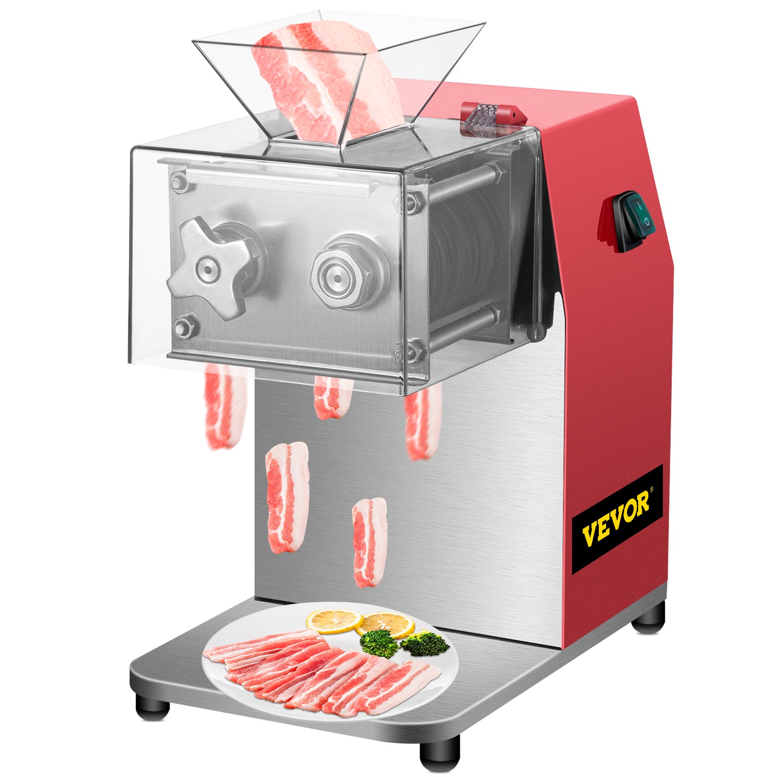 VEVOR Commercial Meat Cutting Machine, 551 Lbs/H 850W Meat Shredding Machine, 7mm Blade Electric