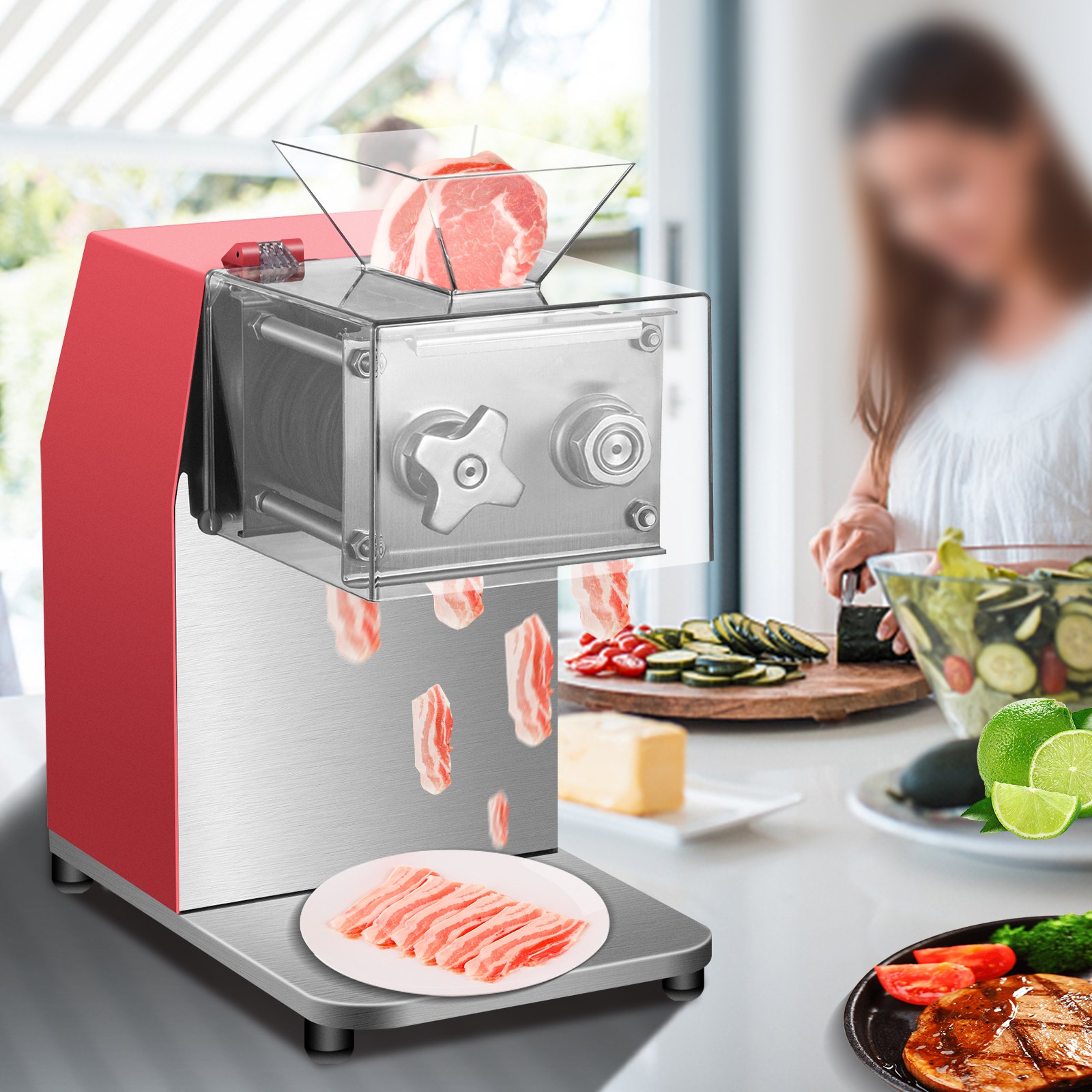 VEVOR Commercial Meat Cutting Machine, 551 Lbs/H 850W Meat Shredding