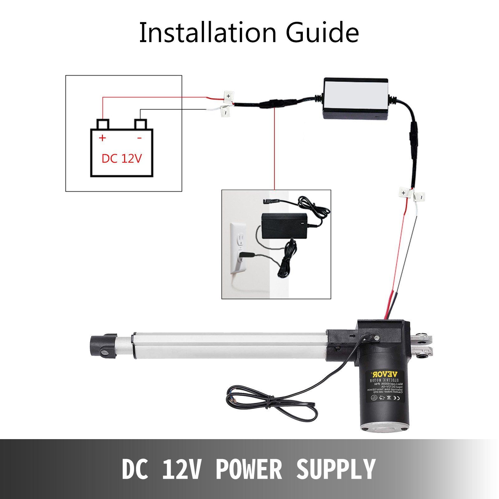 Edge SLA24K Heavy Duty 6000n/1320lbs Linear Actuator 24 Inch DC 12V With Mounting Brackets And Remote Controller Kit Edge SLA24K Heavy Duty 6000n/1320lbs Linear Actuator 24 Inch DC 12V With Mounting Brackets And Remote Controller Kit