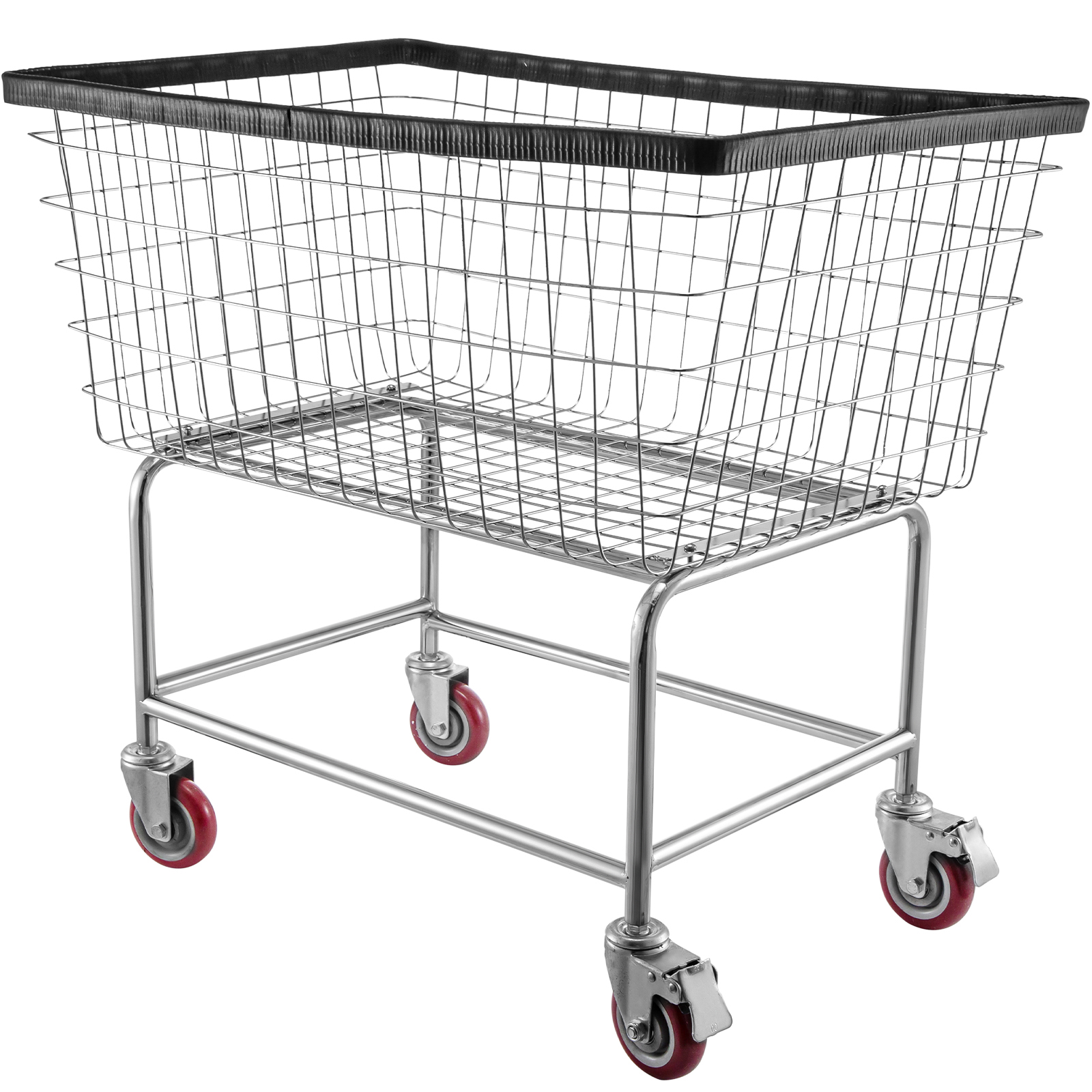 Vevor Wire Laundry Cart Wire Laundry Basket 4.5 Bushel Heavy Duty W/ 5 ...