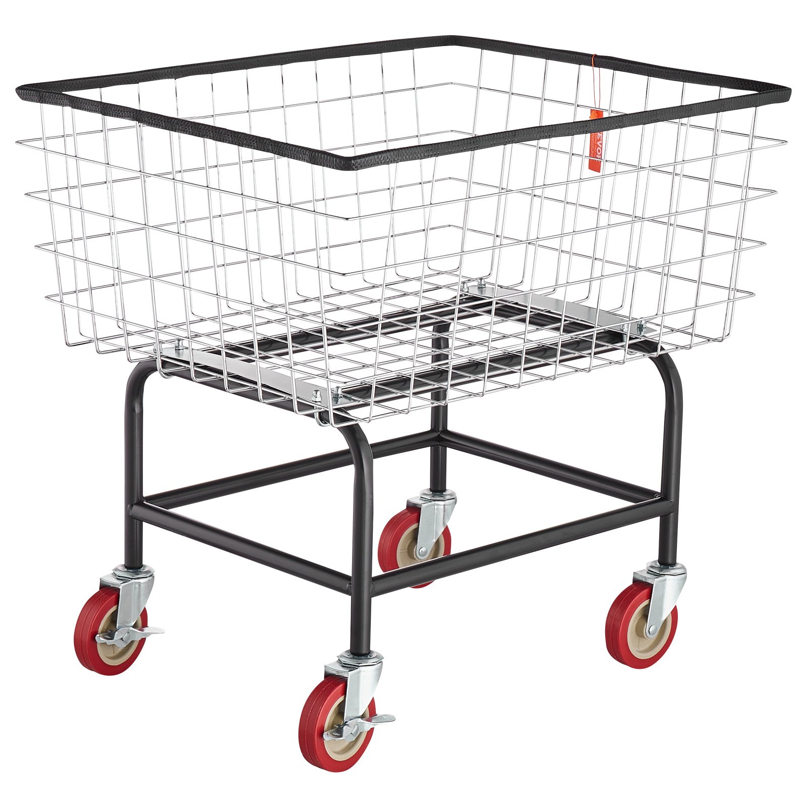 VEVOR Wire Laundry Cart, 2.5 Bushel Wire Laundry Basket with Wheels, 21