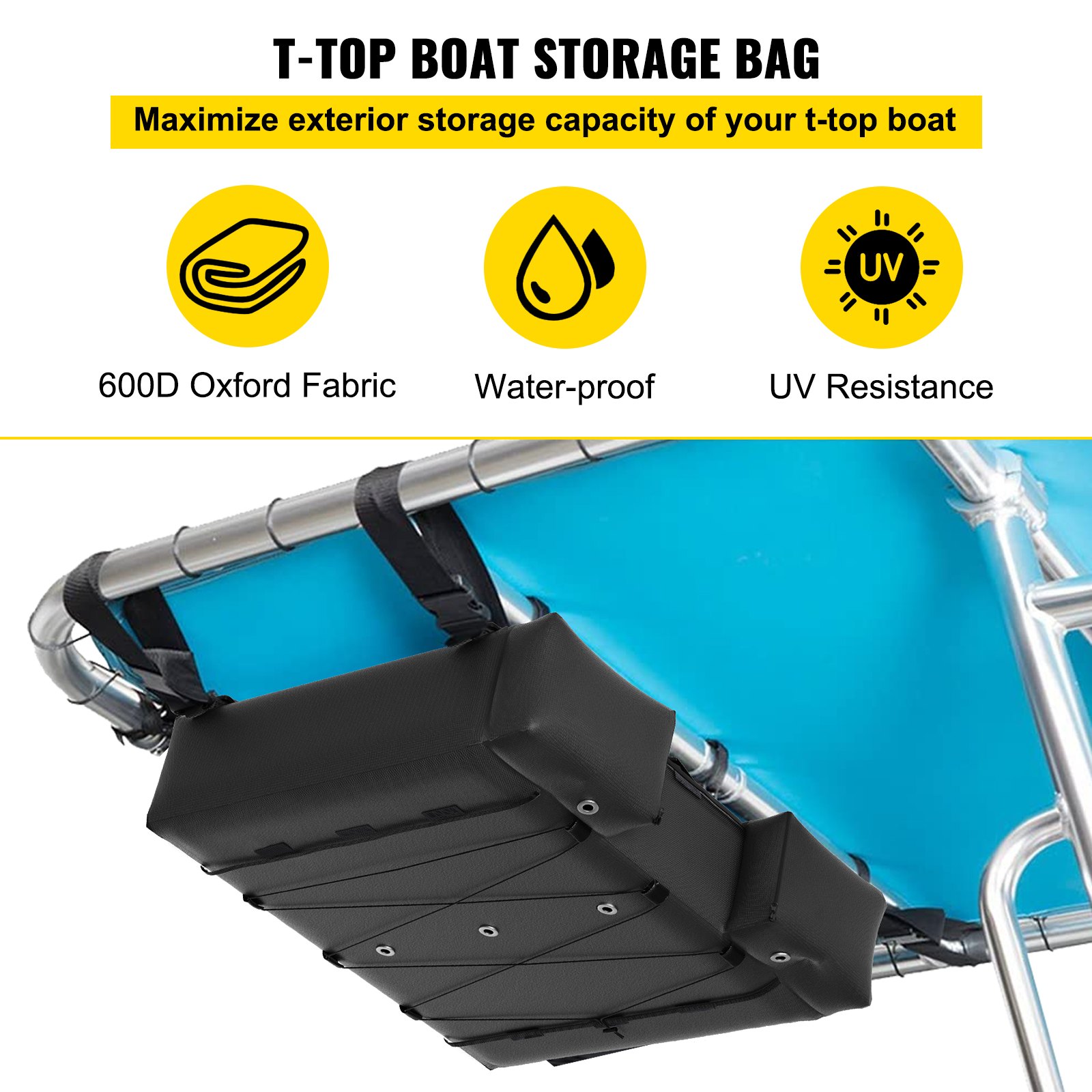 VEVOR T Top Boat Storage Bag Bimini Top Storage Bag for 4 Type II Life