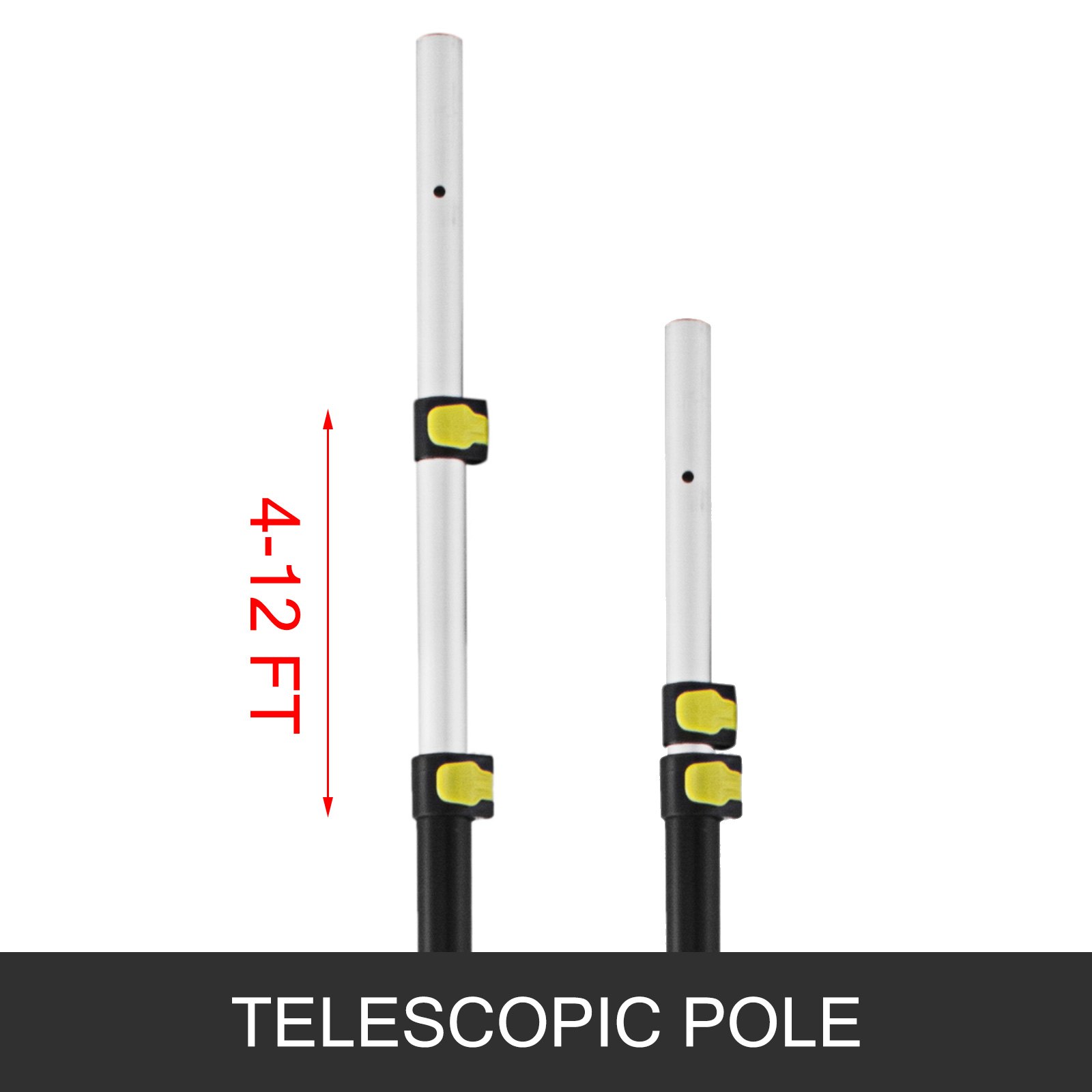 VEVOR Telescopic Pole Saw 412 Foot Extendable Telescopic Landscaping Pole Saw with 2Foot Saw
