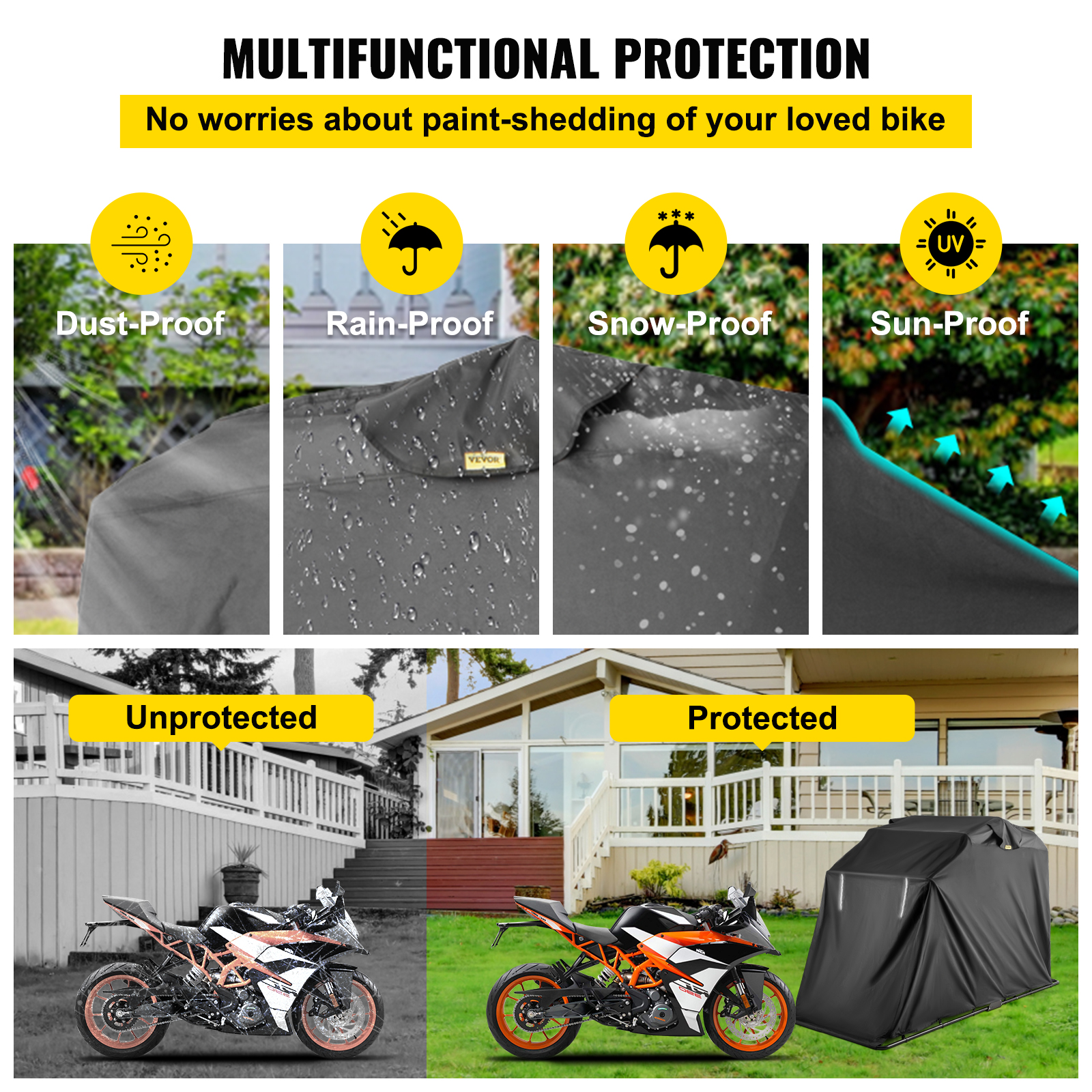 Motorcycle Tent Motorbike Cover Larger Shelter Folding Design UV ...