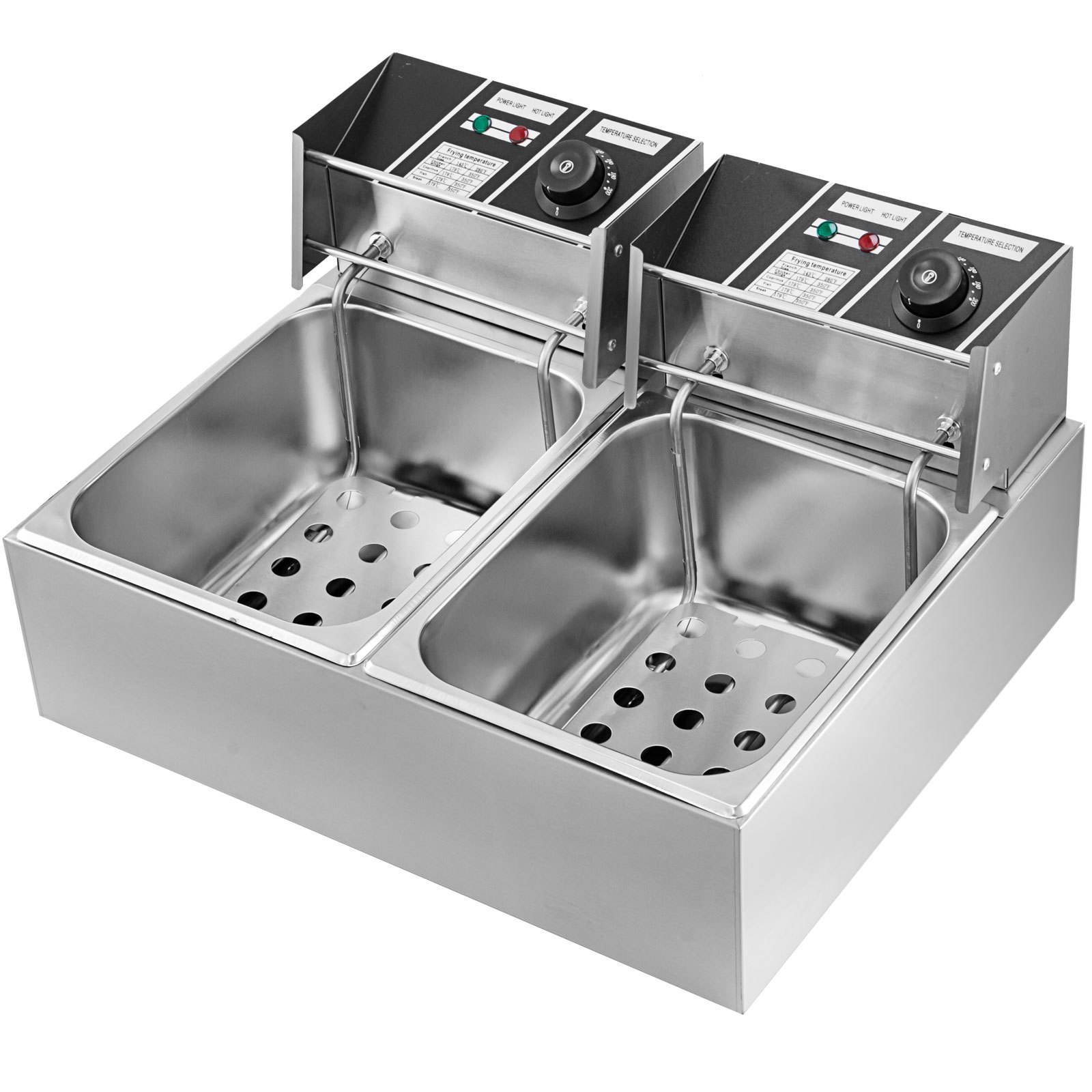 VEVOR 5000w 12l Commercial Electric Deep Fryer Dual Basket French Fry