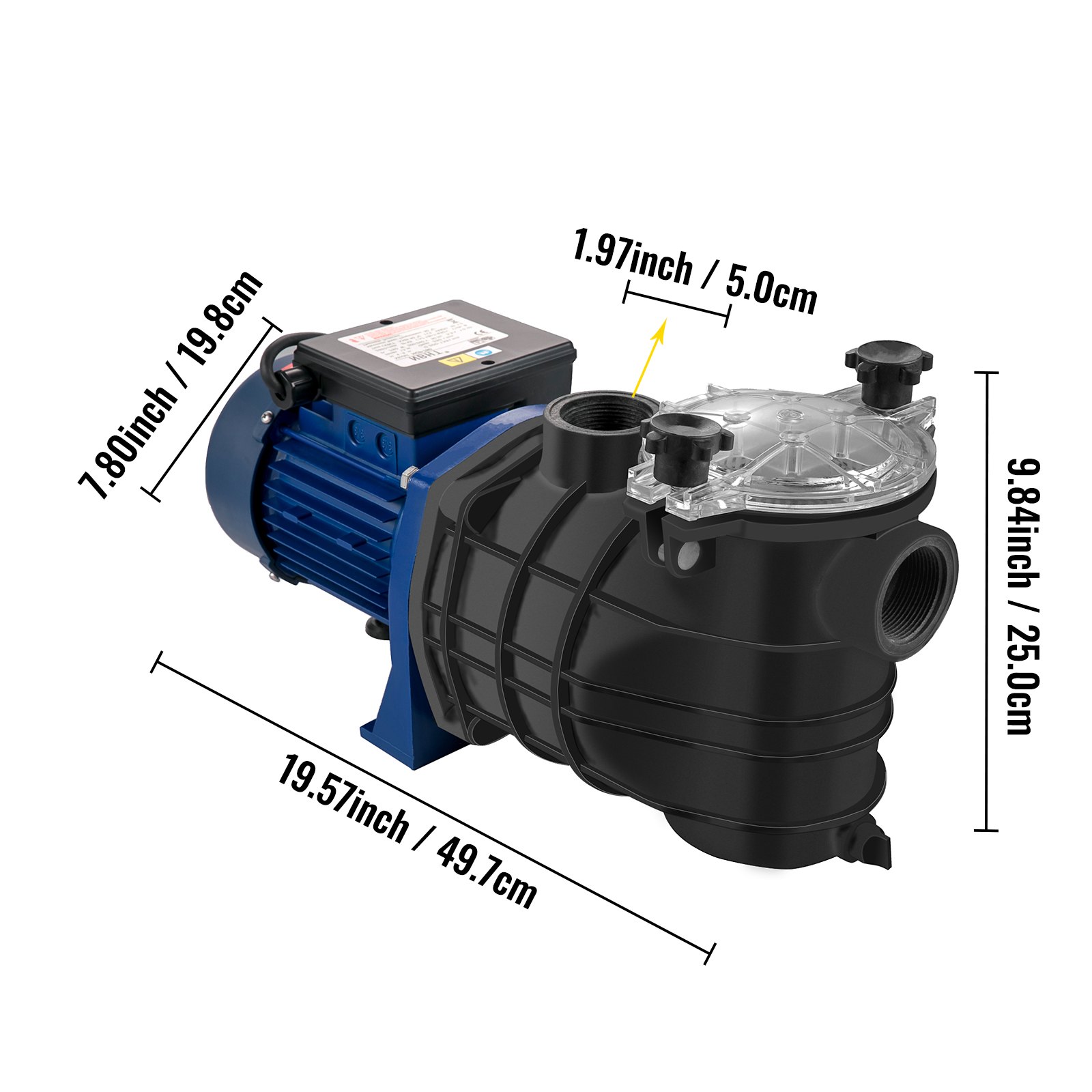 VEVOR VEVOR 1 HP Pool Pump, 18000 L/h 750W Pool Pump In/Ground Swimming