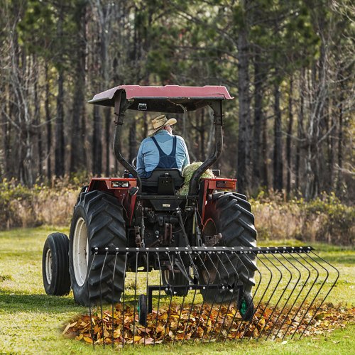 Vevor Pine Straw Rake Landscape Rake 60" For Atv Utv Utility Tractor W
