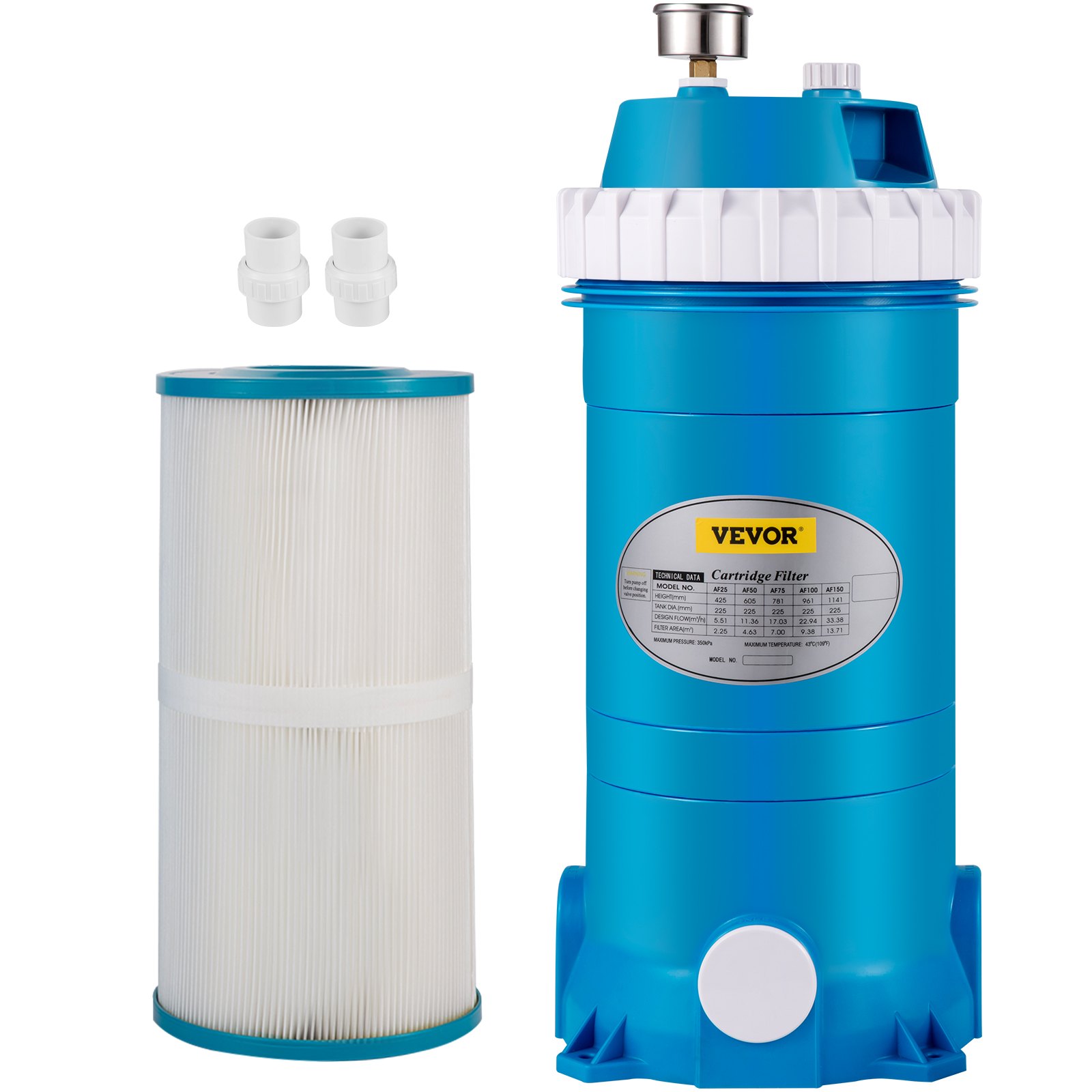 VEVOR Pool Cartridge Filter, 100Sq. Ft Filter Area Inground Pool Filter