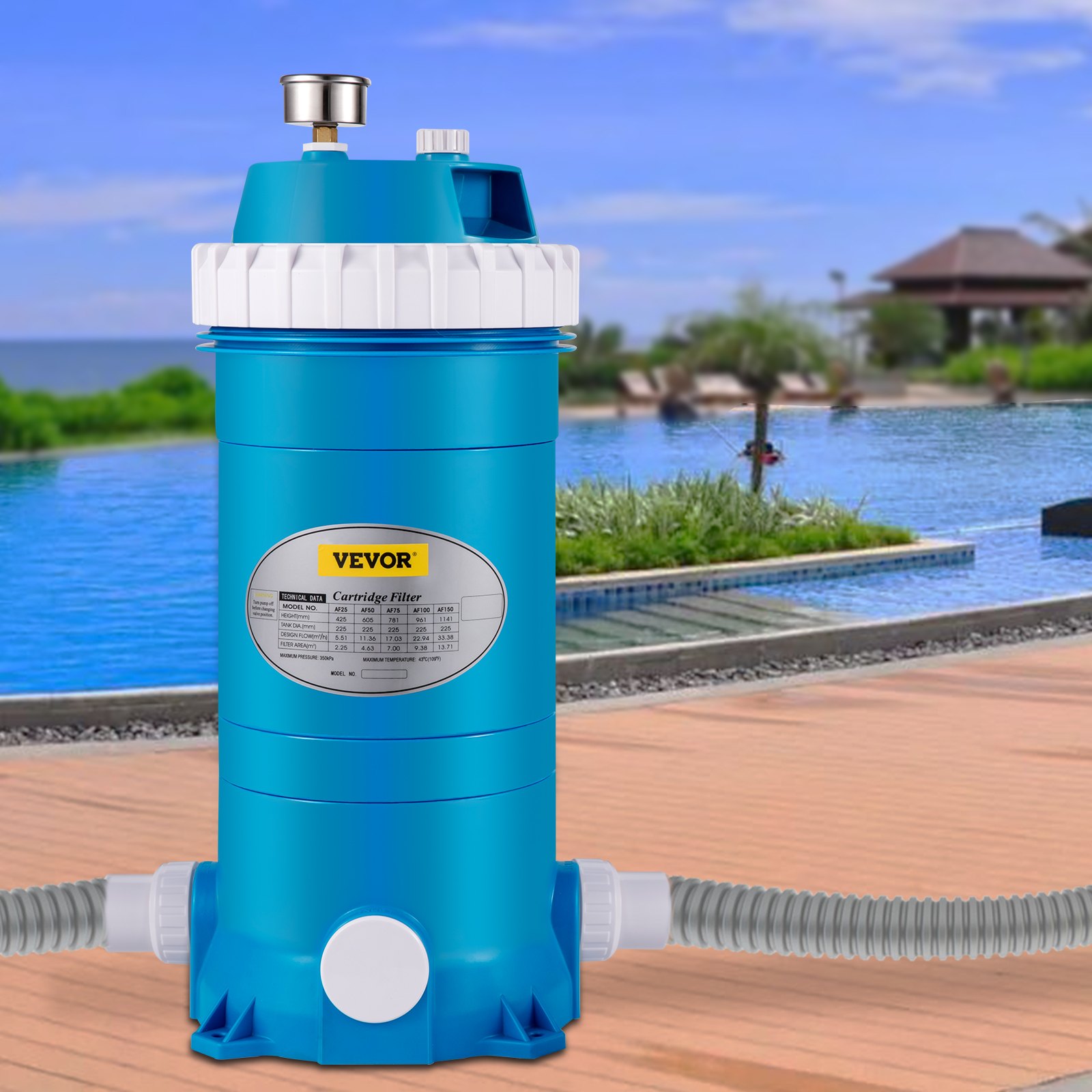 VEVOR Pool Cartridge Filter, 100Sq. Ft Filter Area Inground Pool Filter