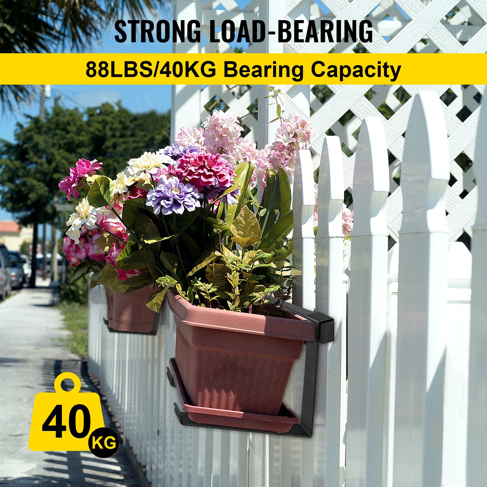 VEVOR Window Box Brackets 88lbs Planter Box Brackets 35.4 x 7.8 x 5.9