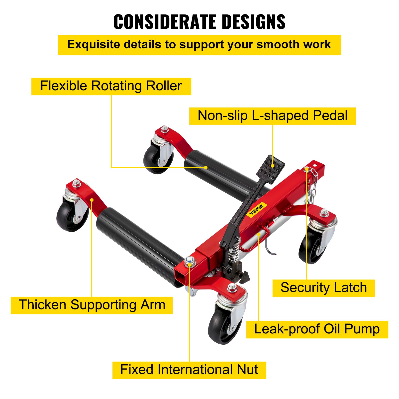 Vevor Wheel Dollycar Dolly1500lb Car Jack Dolly Hydraulic Wheel Jacks