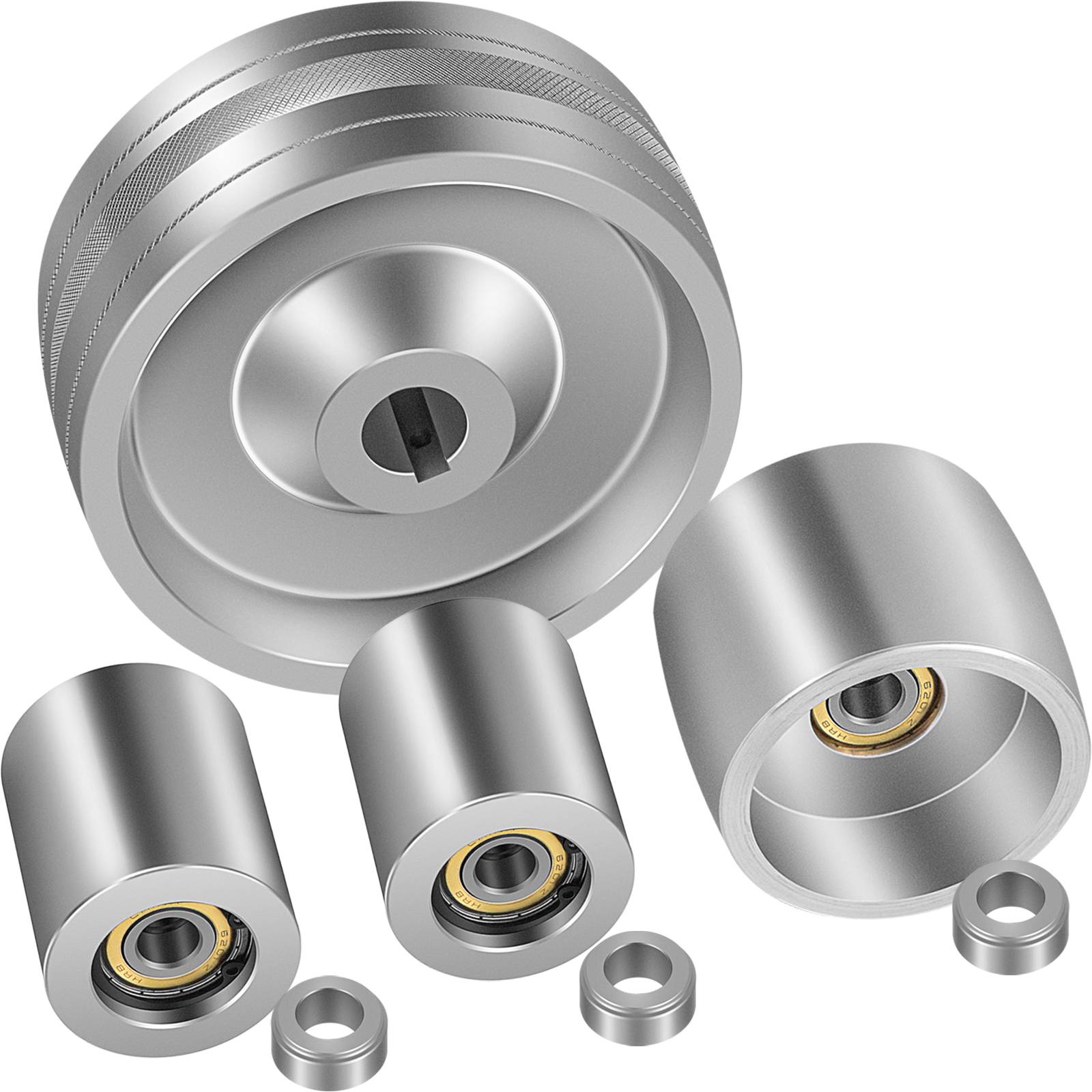VEVOR Belt Grinder Sander Wheel Set 6" Drive 24mm Bore 4" Track 2
