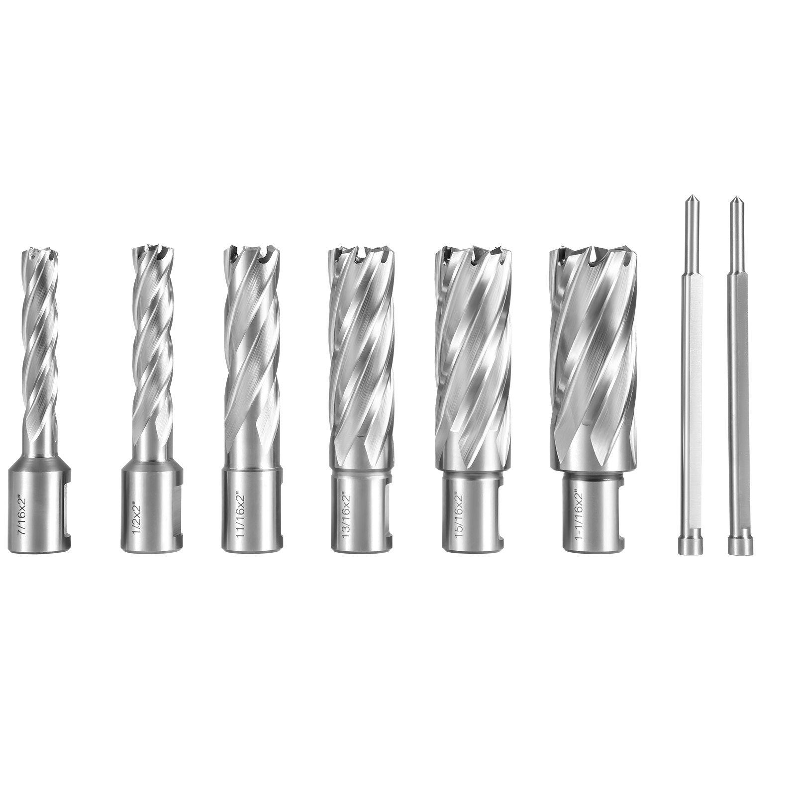 VEVOR Annular Cutter Set, 6 pcs 3/4" Weldon Shank, 2" Cutting Depth and