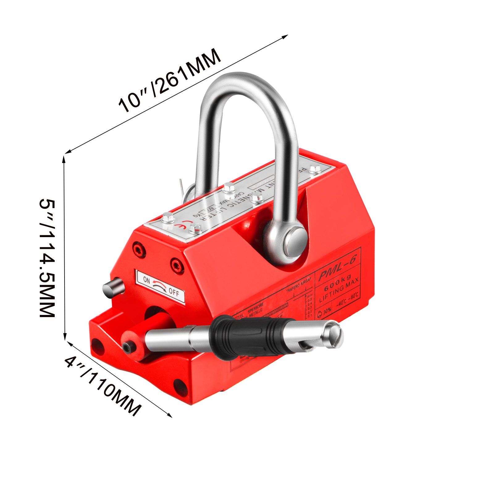 VEVOR Magnetic Lifter, 1320lbs Pulling Capacity Steel Lifting Magnet