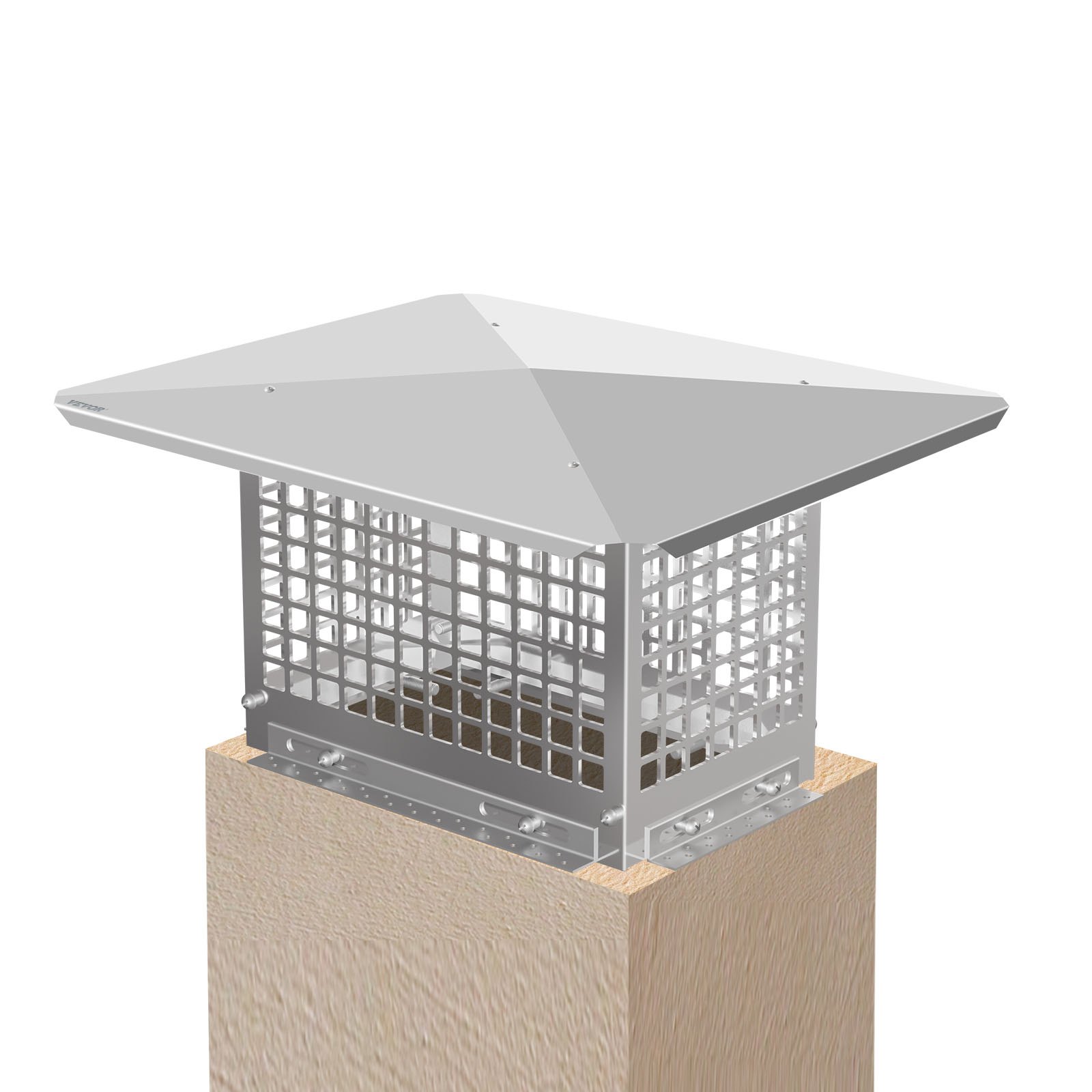 VEVOR Chimney Cap, 8" x 13" Flue Caps, 304 Stainless Steel Fireplace