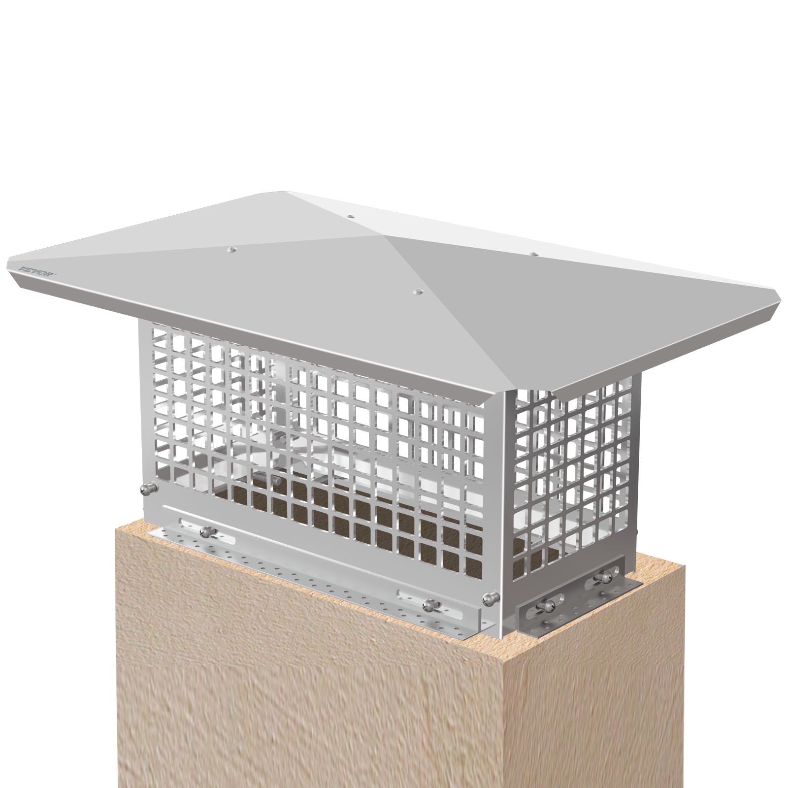 VEVOR Chimney Cap, 8" x 17" Flue Caps, 304 Stainless Steel Fireplace