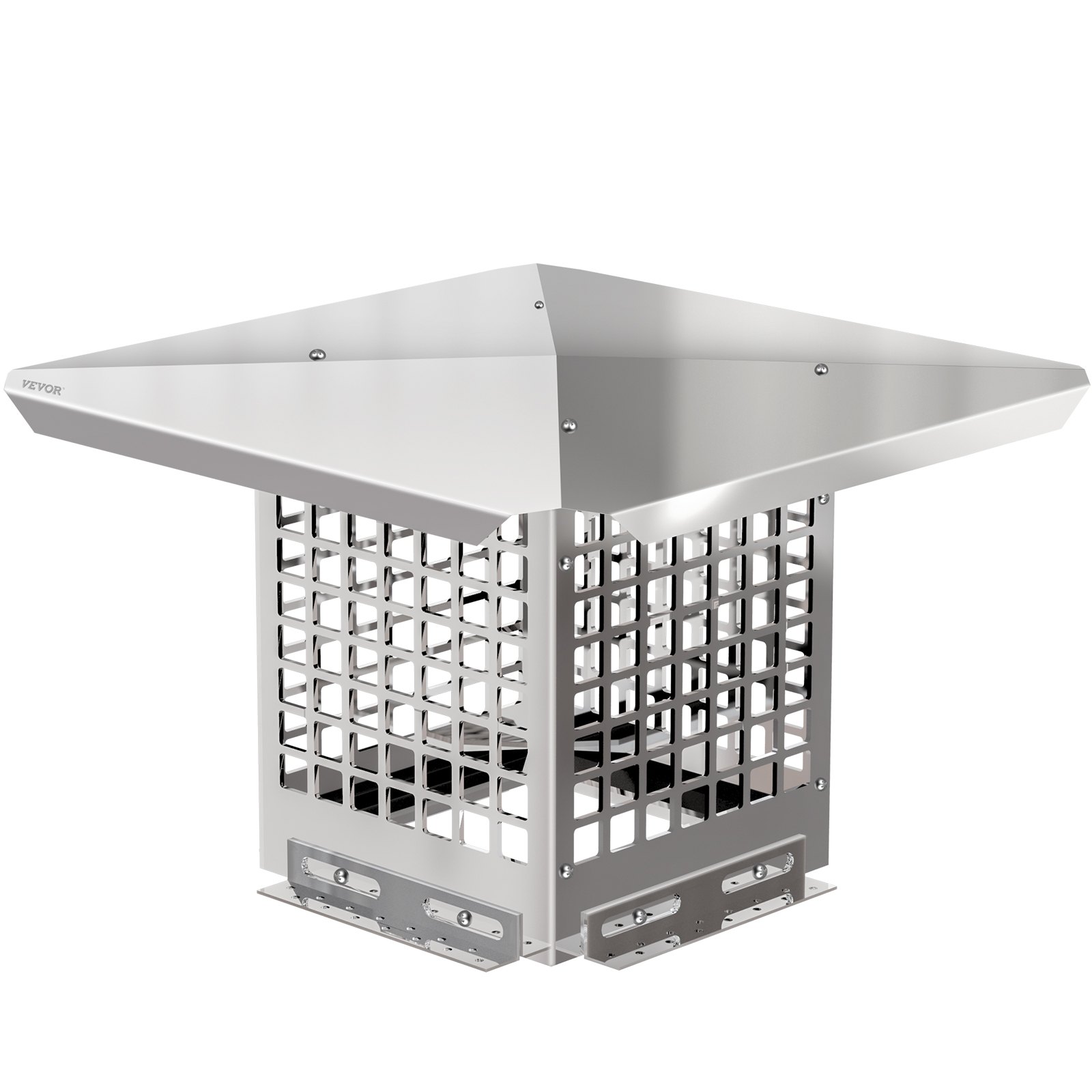 VEVOR Chimney Cap, 8" x 8" Flue Caps, 304 Stainless Steel Fireplace