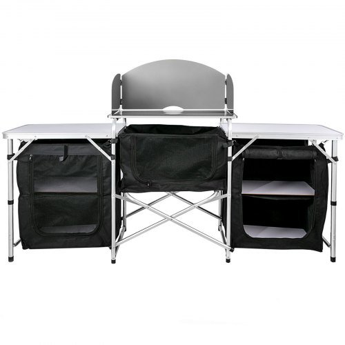 VEVOR VEVOR Camping Kitchen Table, Aluminum Portable Folding Camp Cook ...