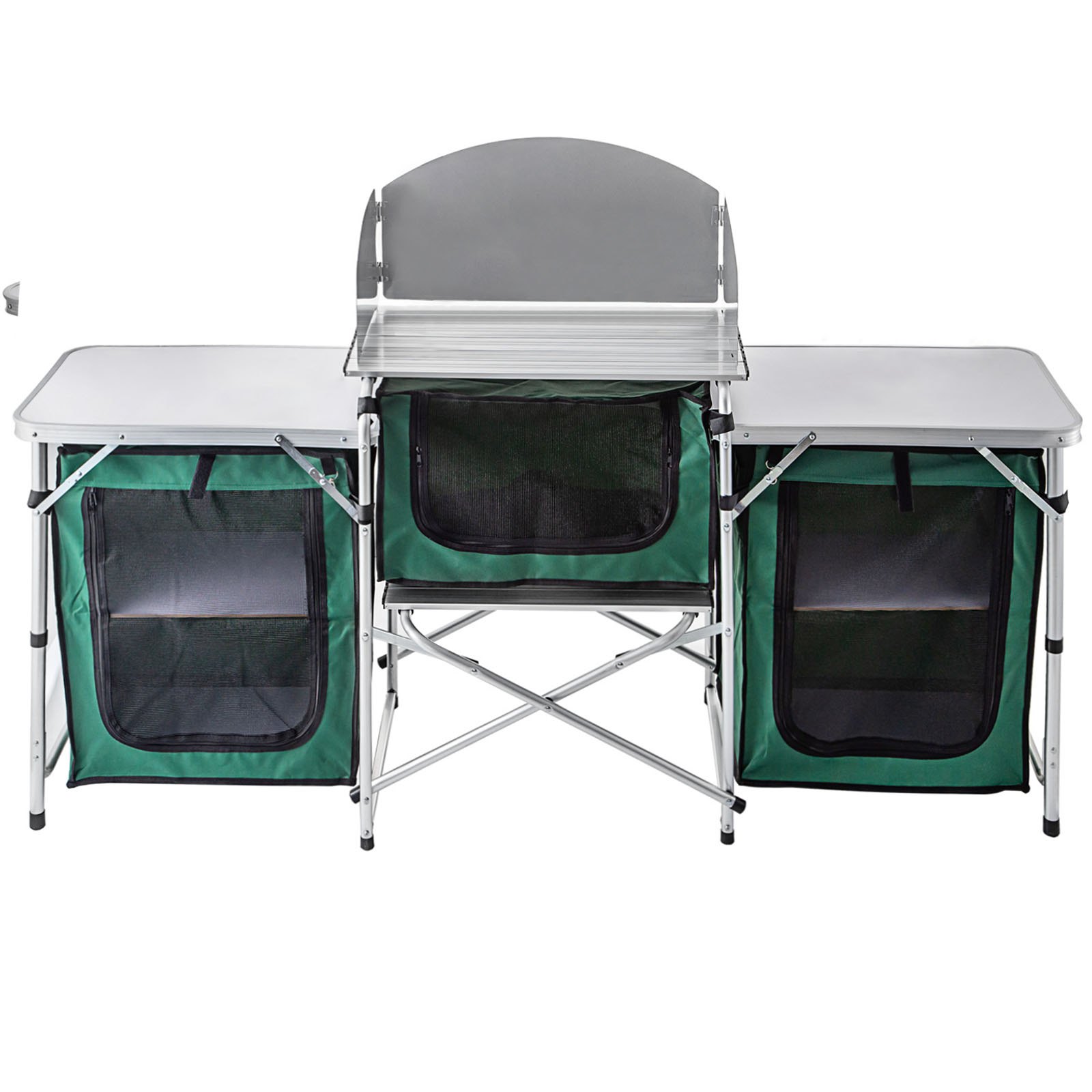 VEVOR Outdoor Camping Kitchen 3 Zippered Bags, Camping Cook Table Steel