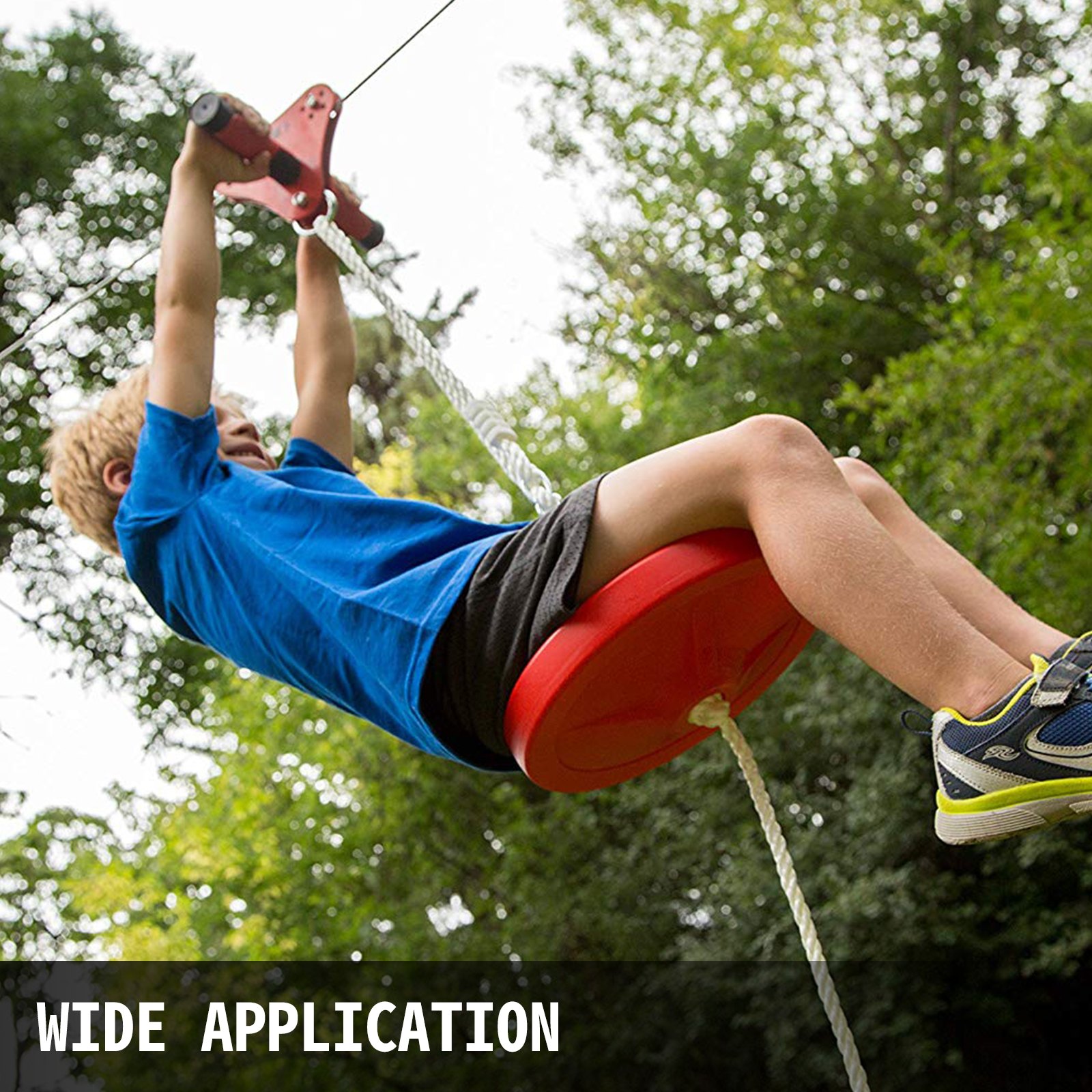 Vevor 100ft Zip Line Kit Trolley Slackers Zip Lines For Backyard