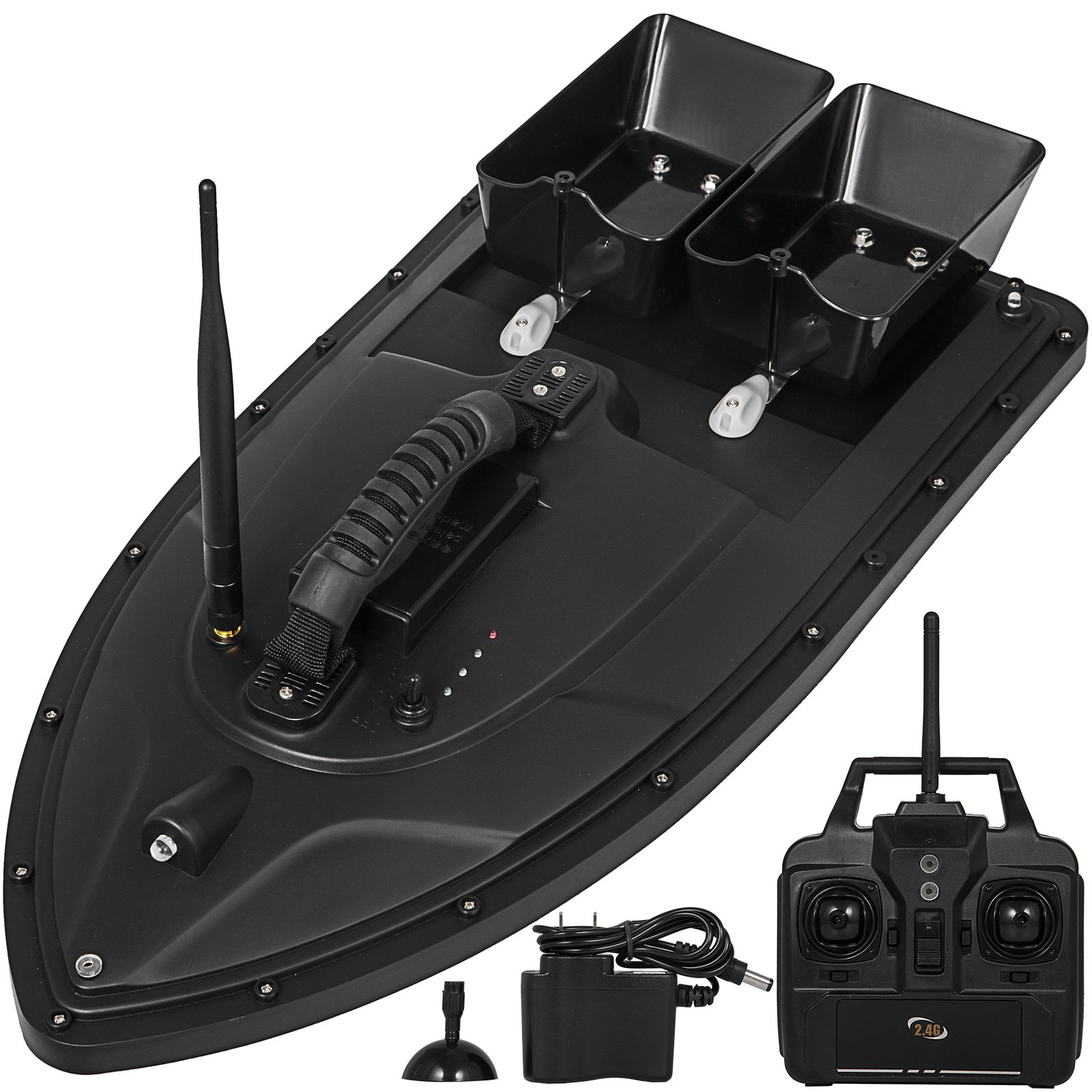 VEVOR Remote Control Fishing Bait Boat, 2.4GHz High Speed RC Fish Finder, 1.5kg Feed Delivery