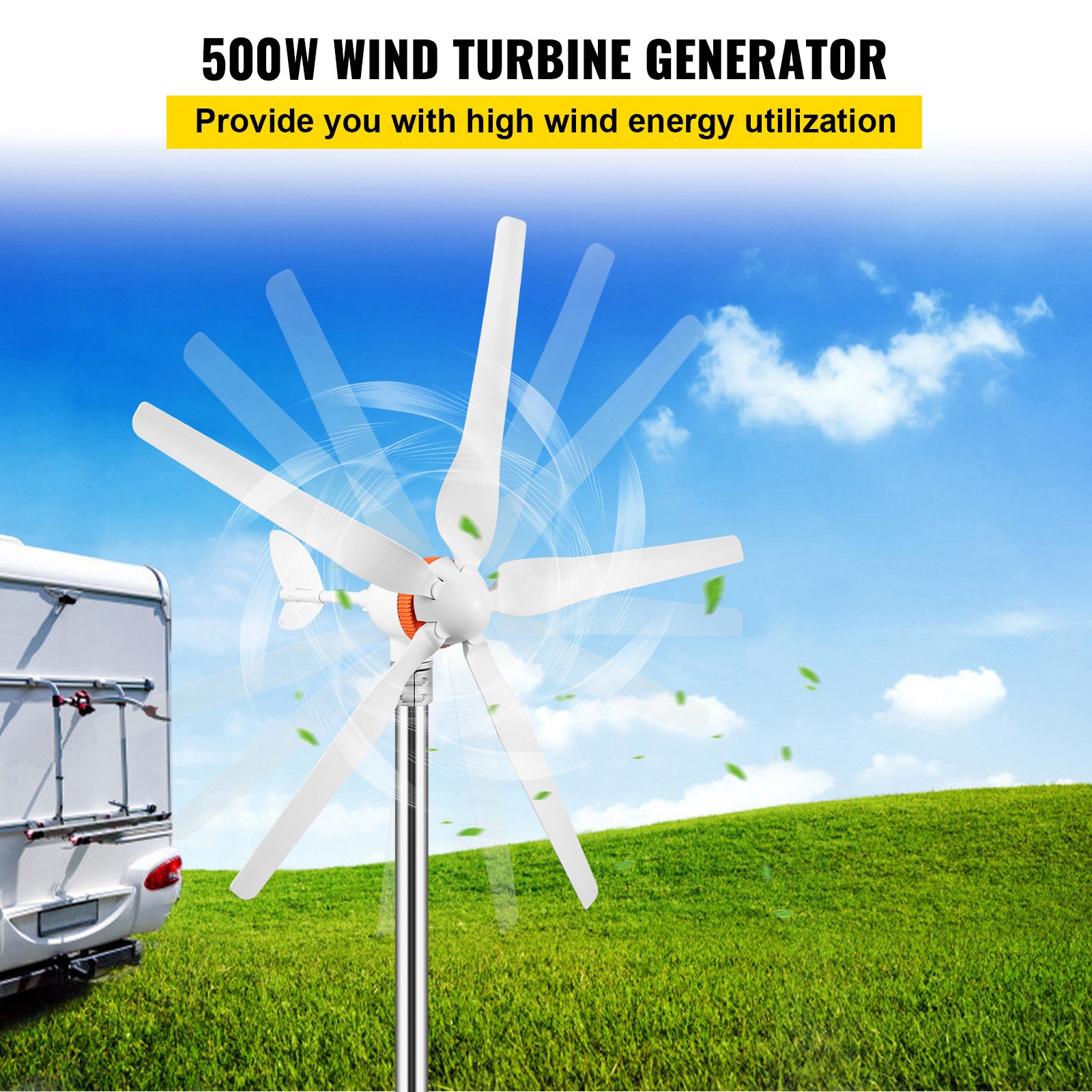 Vevor Wind Turbine Generator 12vac Wind Turbine Kit 500w Wind Power