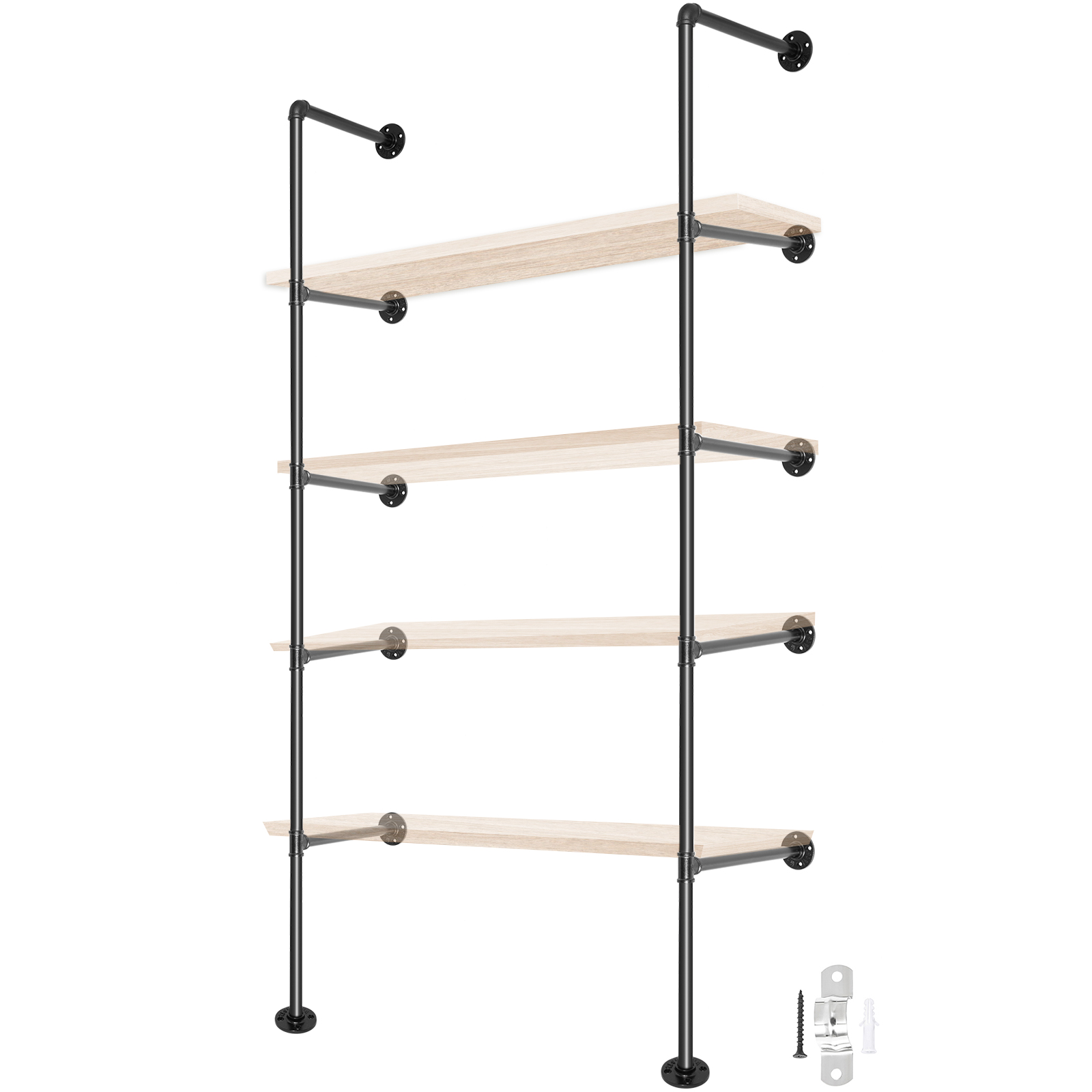 VEVOR Industrial Pipe Shelves 5Tier Wall Mount Iron Pipe Shelves 3 PCS