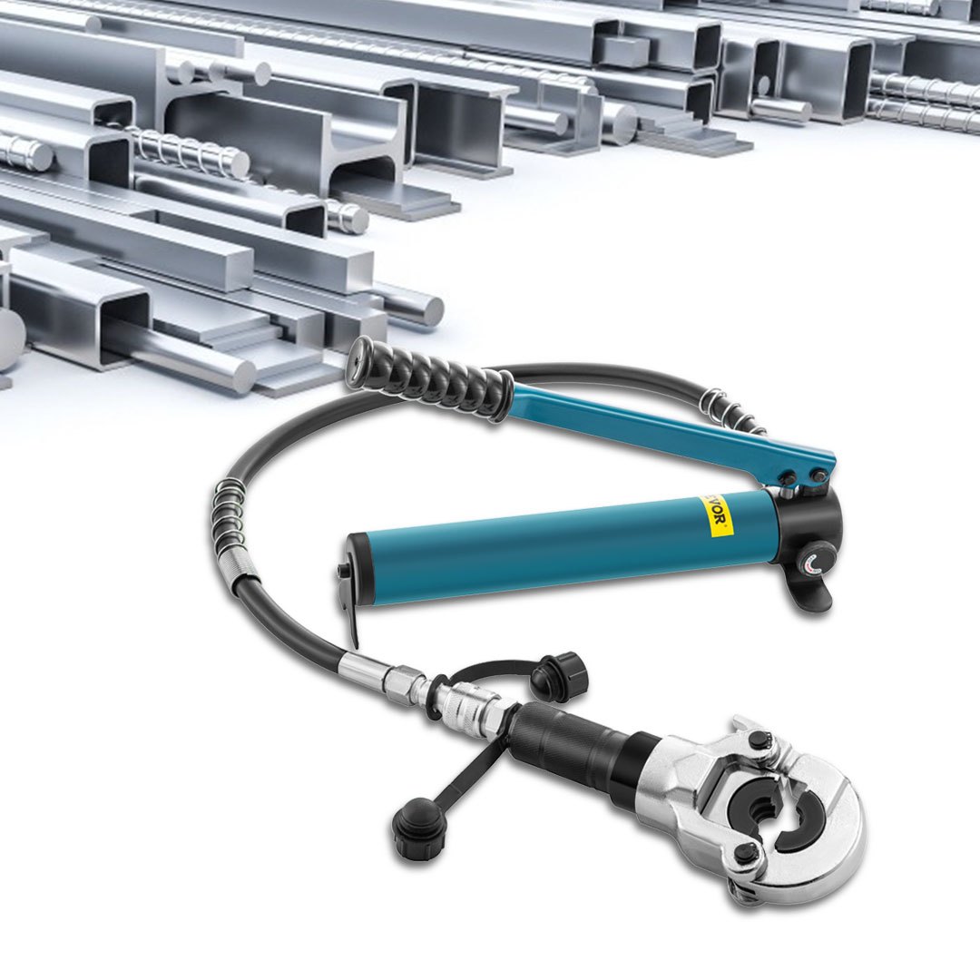 VEVOR Hydraulic Pipe Crimping Tool, 8T Hydraulic Copper Tube Fittings Crimper, Copper Pipe