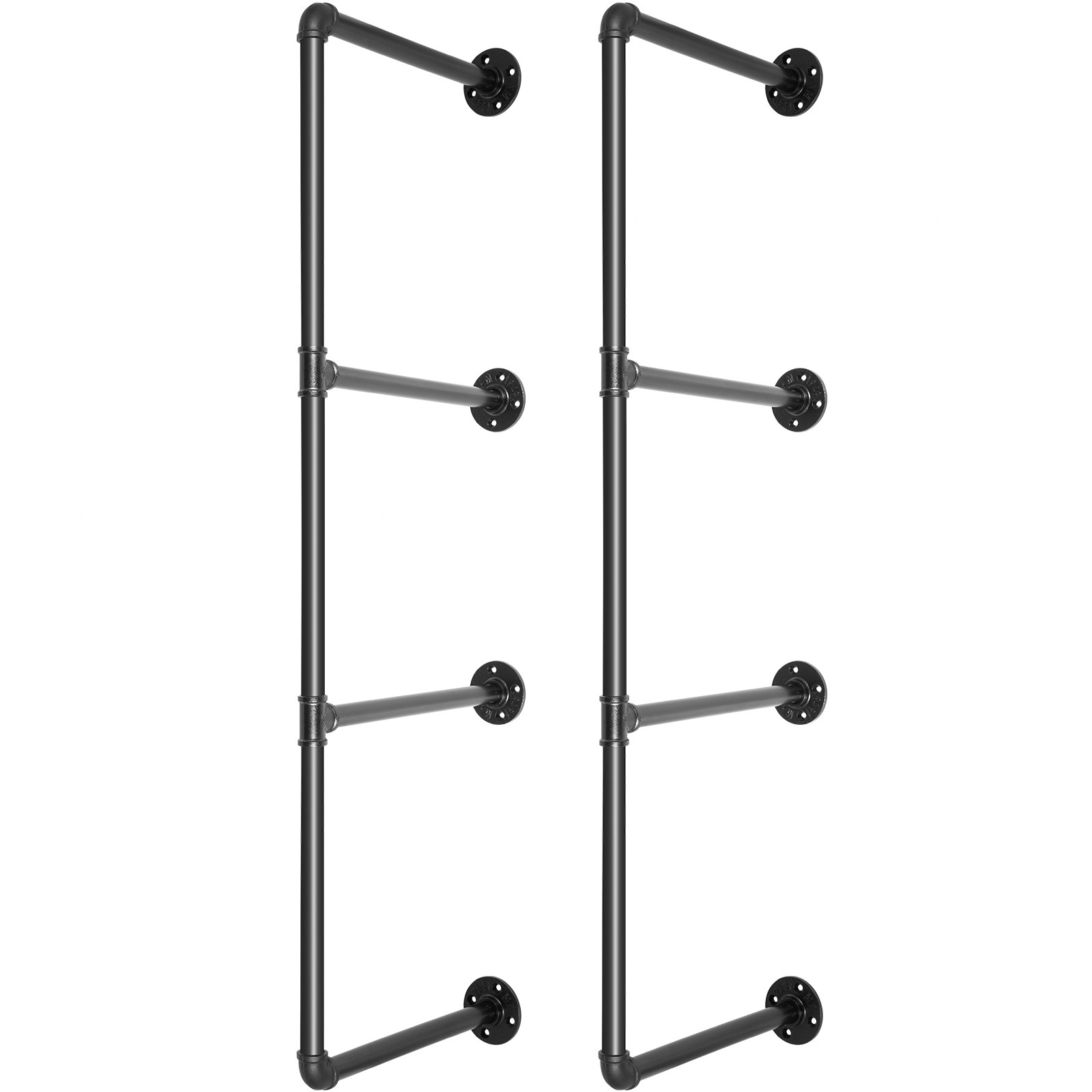 VEVOR Industrial Pipe Shelves 3Tier Wall Mount Iron Pipe Shelves 2 PCS
