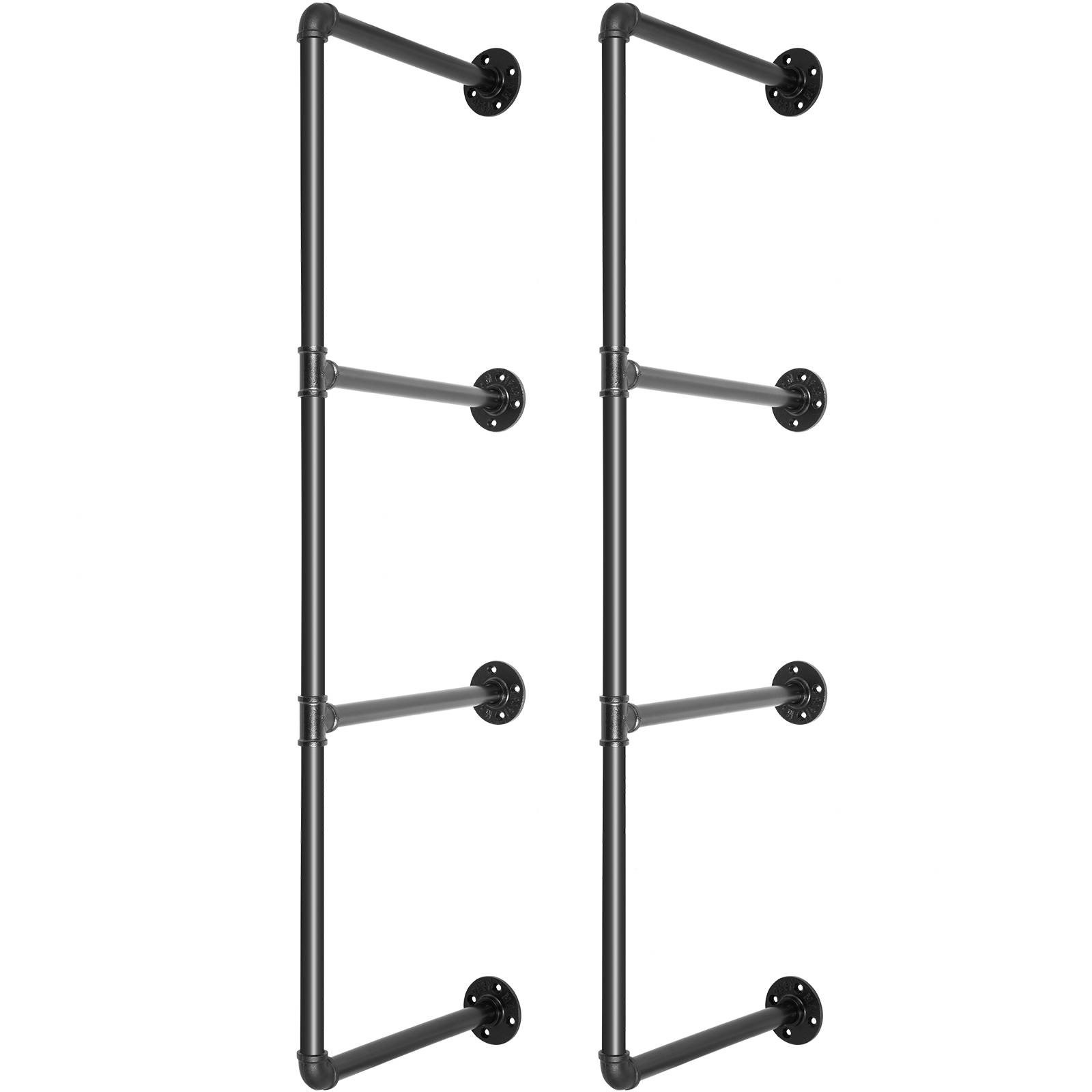VEVOR Industrial Pipe Shelves 3Tier Wall Mount Iron Pipe Shelves 2 PCS