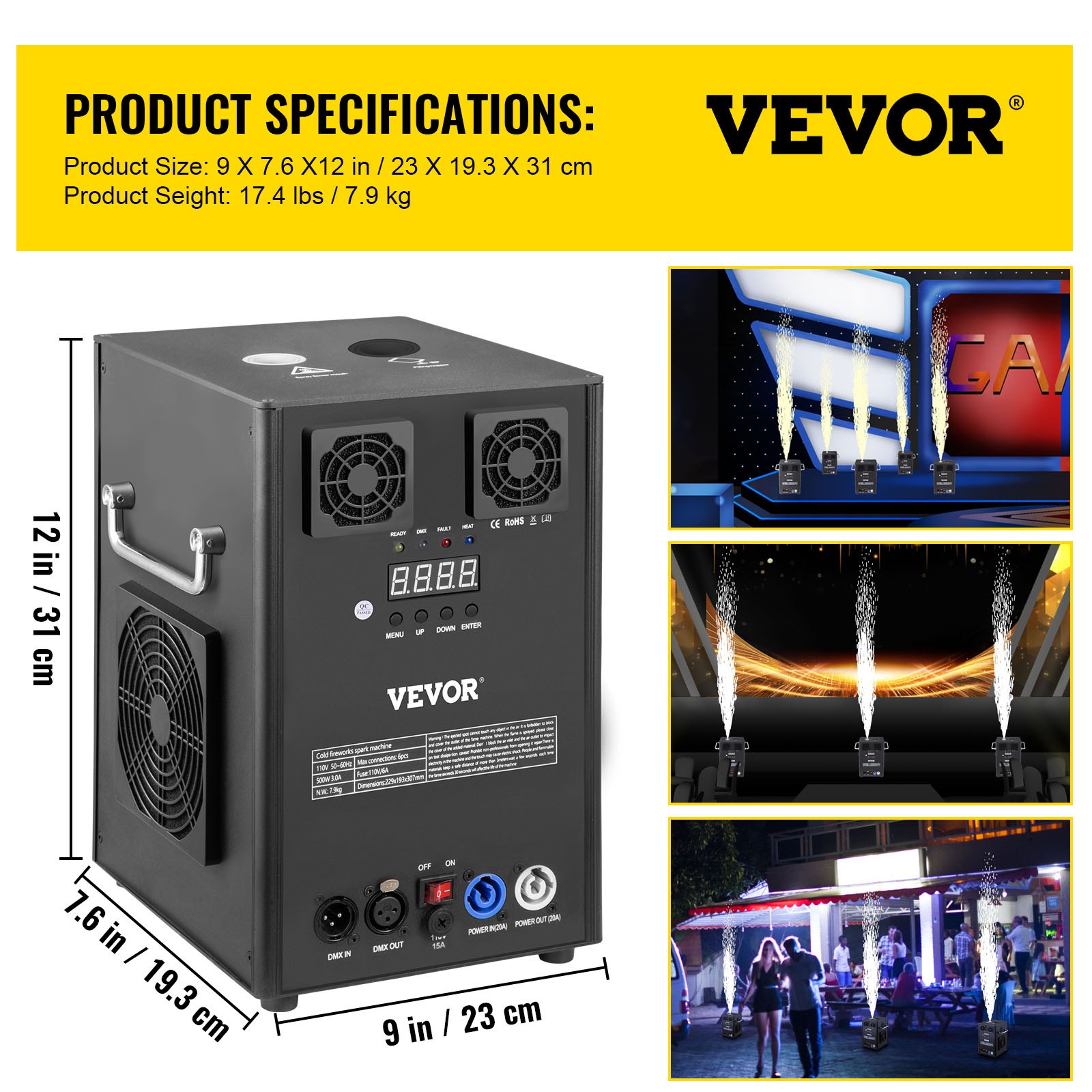 VEVOR Large Stage Equipment Special Effect Machine, 700W 4pcs Stage