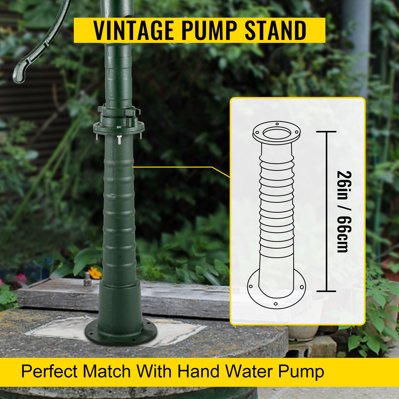 VEVOR Antique Hand Water Pump Stand Pitcher Pump Stand for Yard Garden