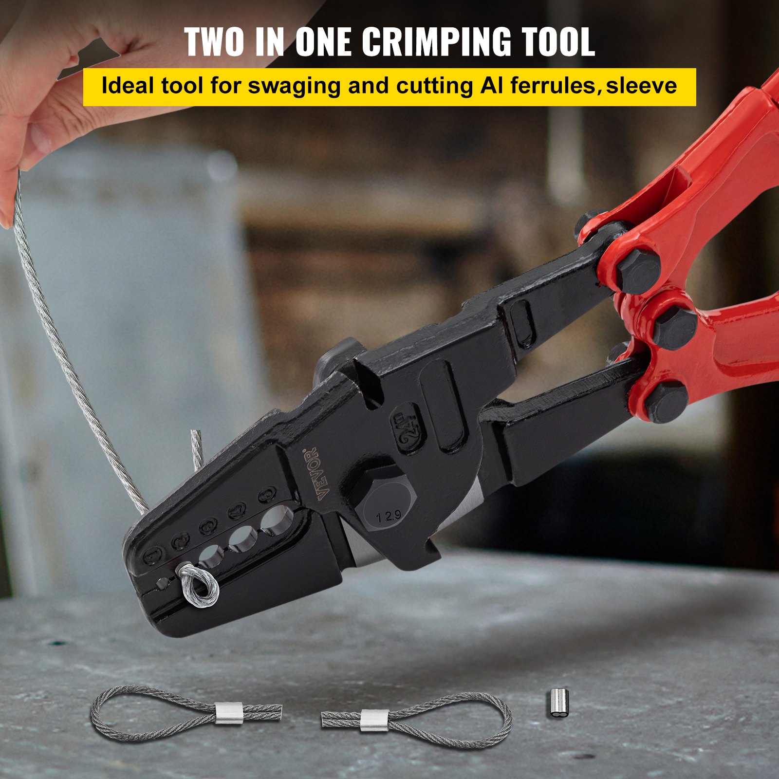 VEVOR 24'' Hand Swager Swaging Crimping Tool For Wire Rope Cable Swage ...