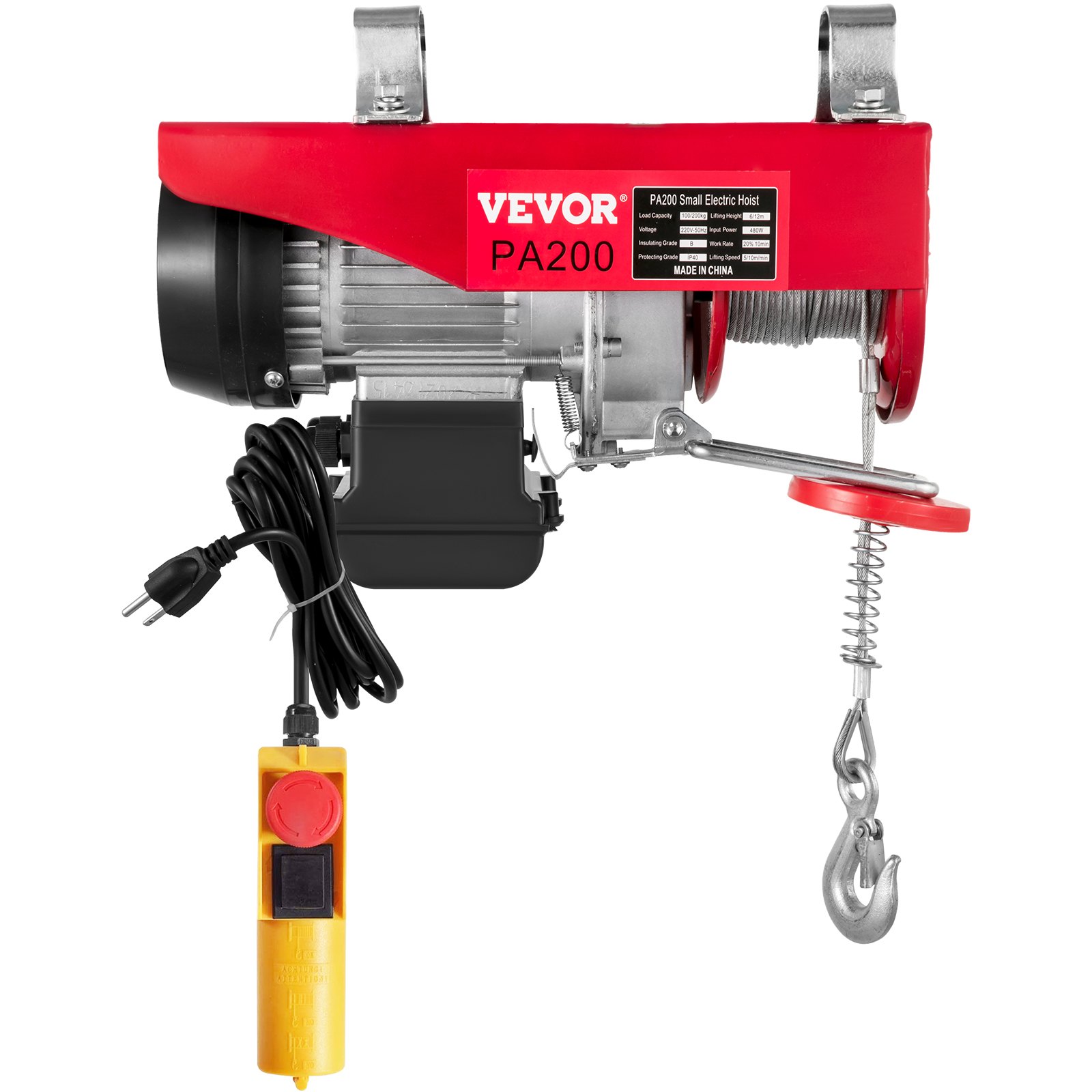 VEVOR Electric Hoist, 440LBS Electric Winch, Steel Electric Lift, 110V