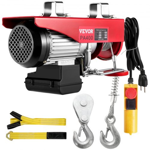 VEVOR Electric Hoist, 880LBS Electric Winch, Steel Electric Lift, 110V  Electric Hoist with Remote Control & Single/Double Slings for Lifting in