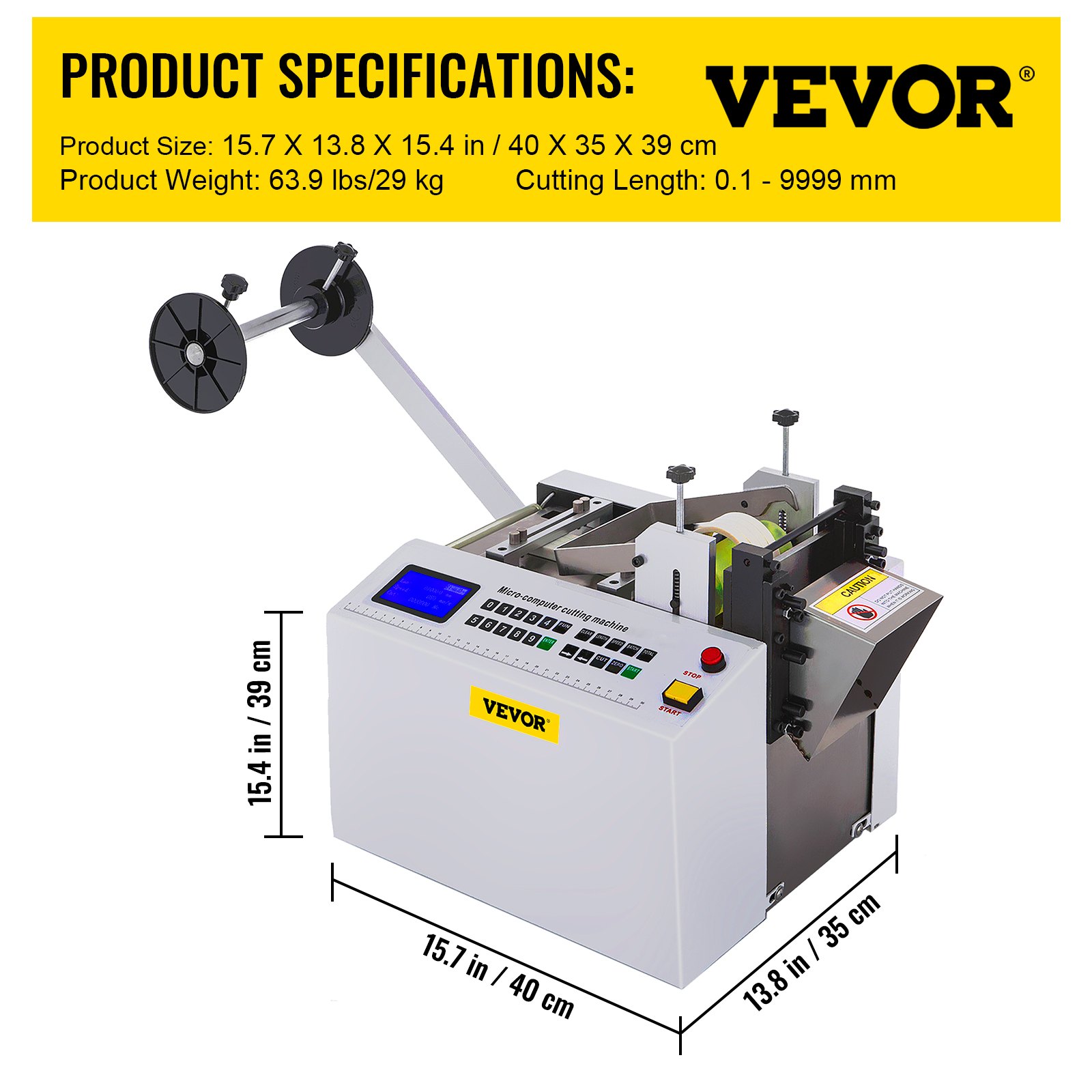 VEVOR Automatic HeatShrink Tube Cutting Machine 250W YS100 Tube Cable
