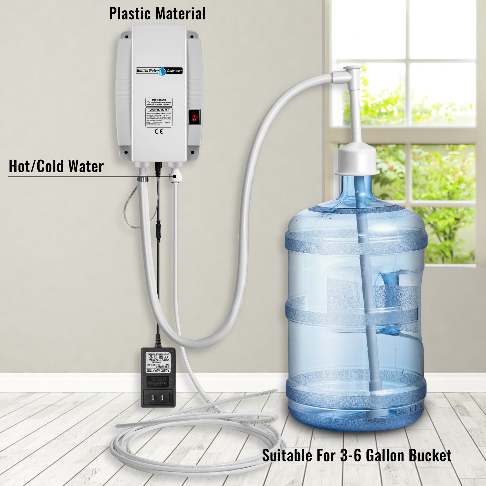 VEVOR 20 ft Bottled Water System, Water Dispensing System Single Inlet