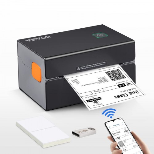 VEVOR 300DPI Bluetooth Thermal Label Printer w/Auto Recognition & Rohm  Printer Head, Wireless Shipping Label Printer for 1.57