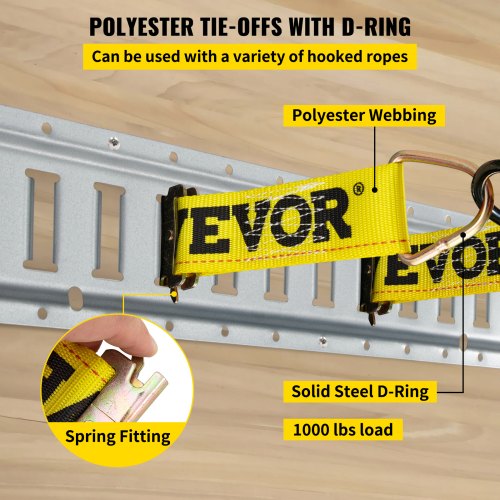 VEVOR E Track TieDown Rail Kit, 34PCS 5FT ETracks Set Includes 8