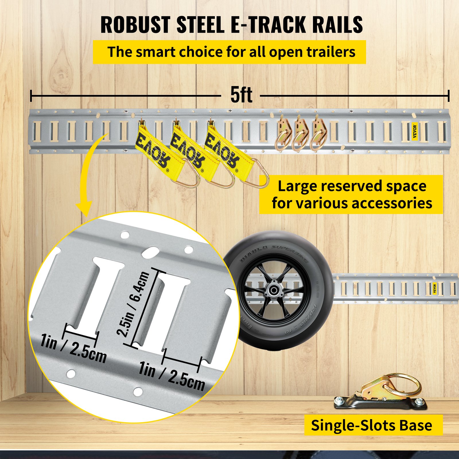 EVGTTI E Track Tie Down Rail Kit 12 Pcs 5' E Track Rails Enclosed Cargo Trailer Egtt1185 EVGTTI E Track Tie Down Rail Kit 12 Pcs 5' E Track Rails Enclosed Cargo Trailer Egtt1185