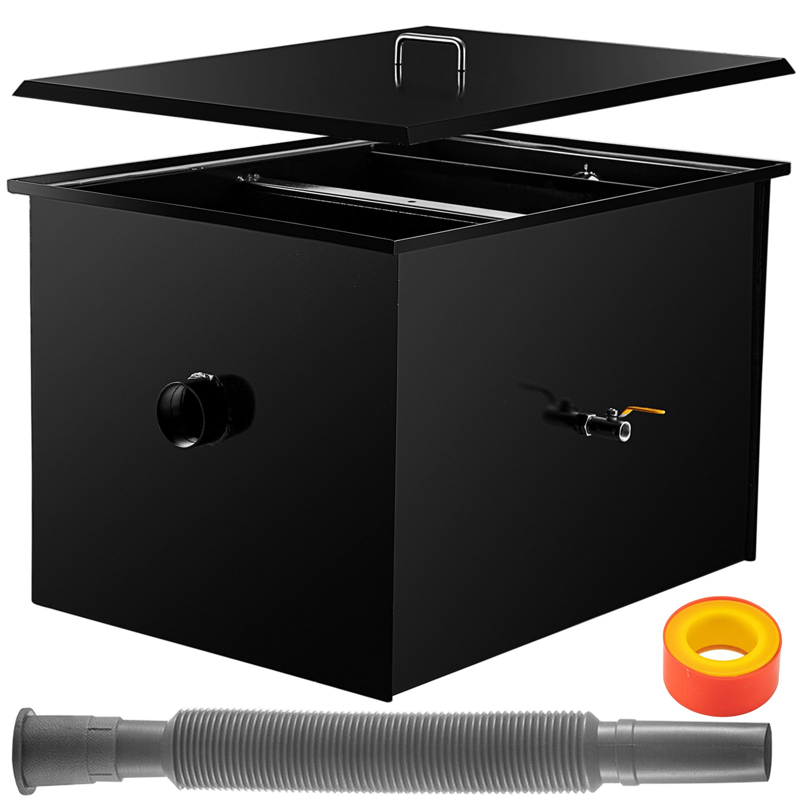 VEVOR Commercial Grease Interceptor 100 LB, Carbon Steel Grease Trap 50