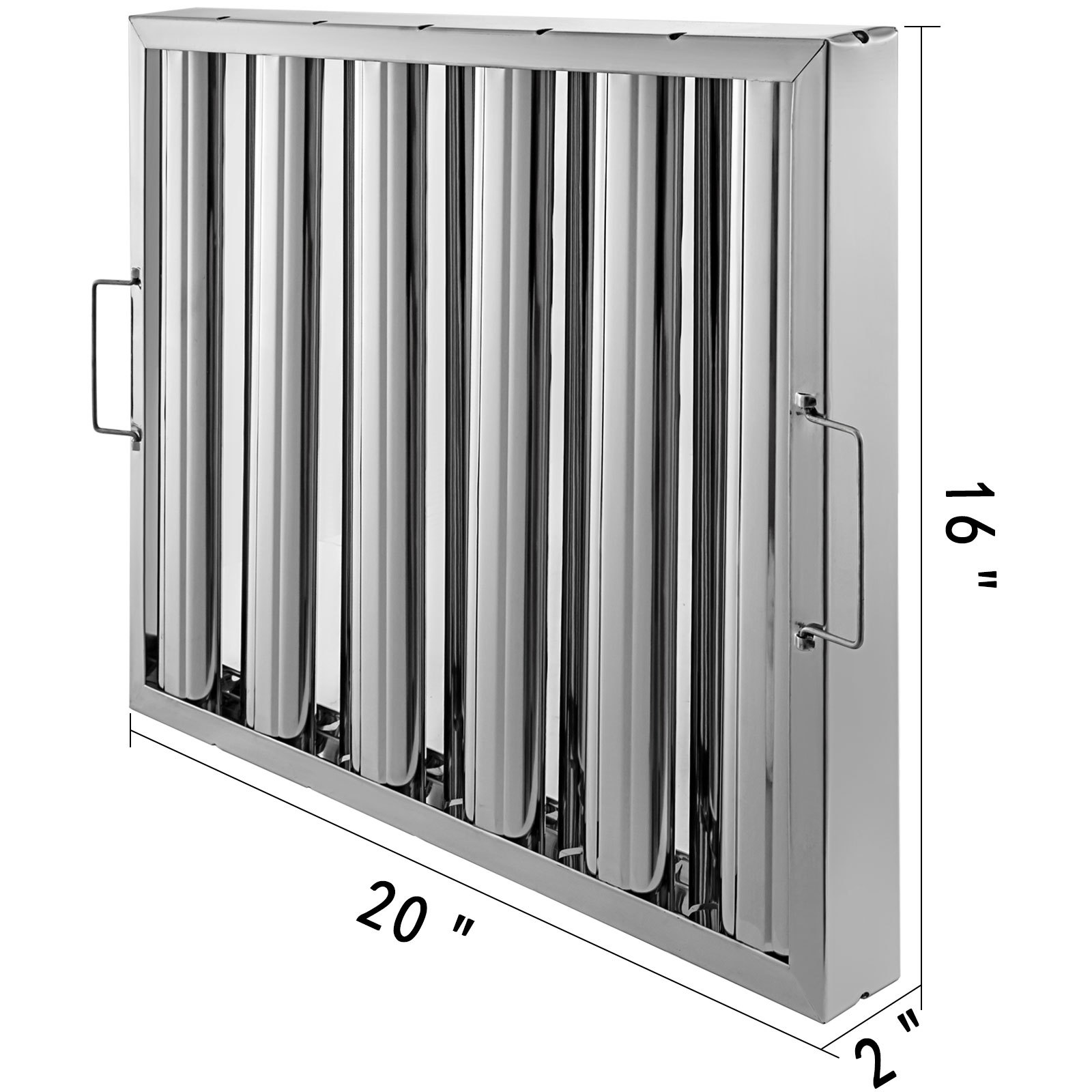 VEVOR Pack of 6 Hood Filters 19.5W x 15.5H Inch, 430 Stainless Steel 5