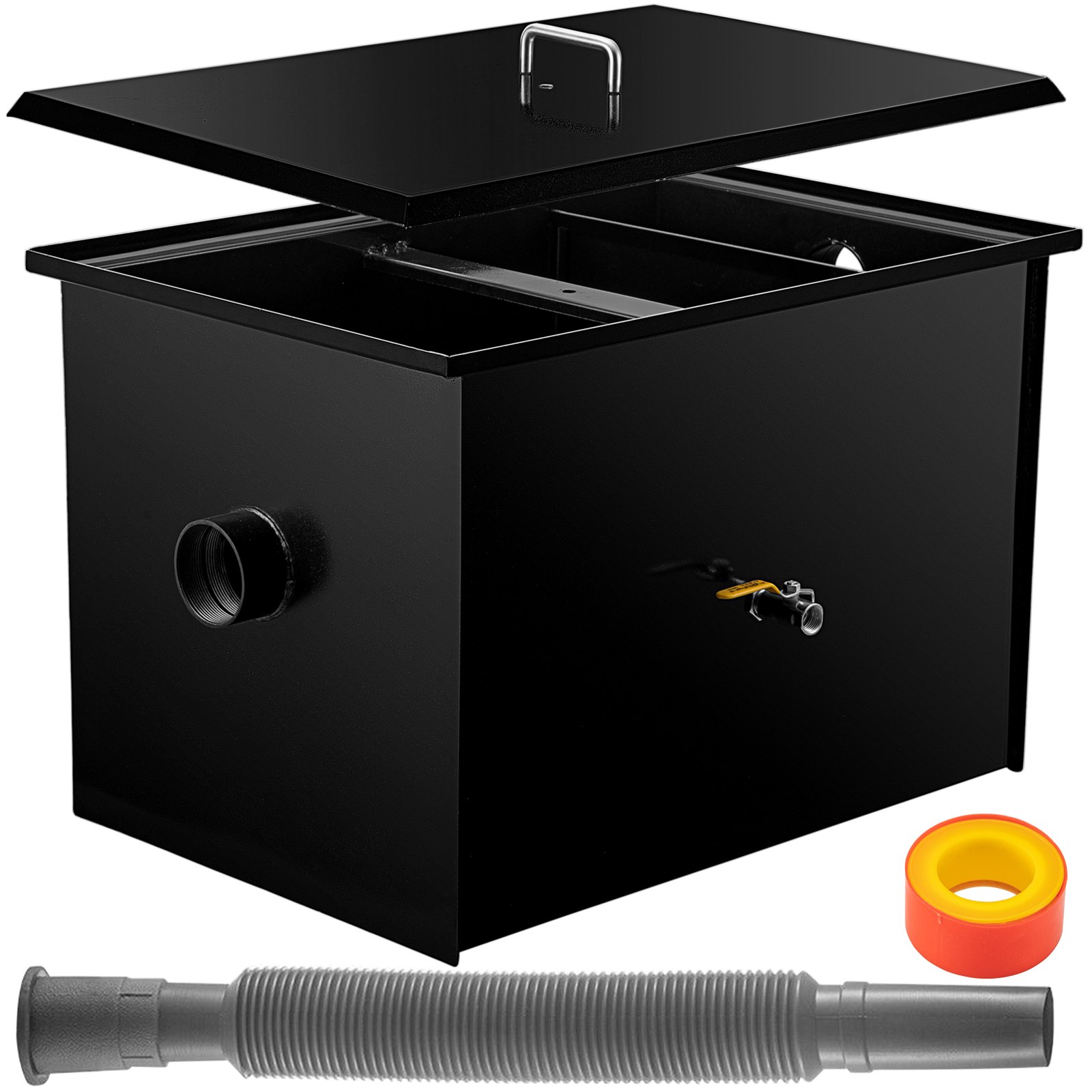 VEVOR Commercial Grease Interceptor 70 LB, Carbon Steel Grease Trap 35